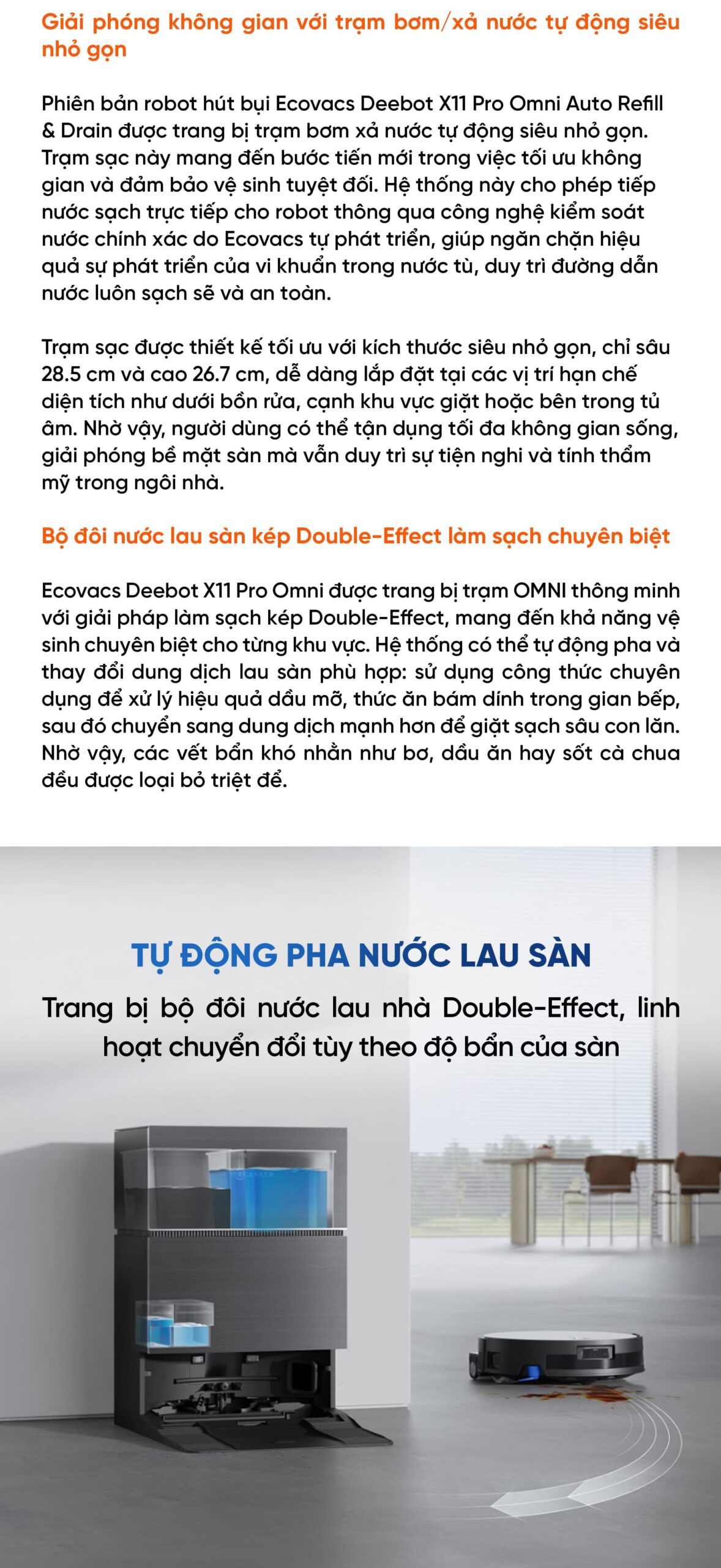 Robot hút bụi lau nhà Ecovacs Deebot X11 Pro OMNI