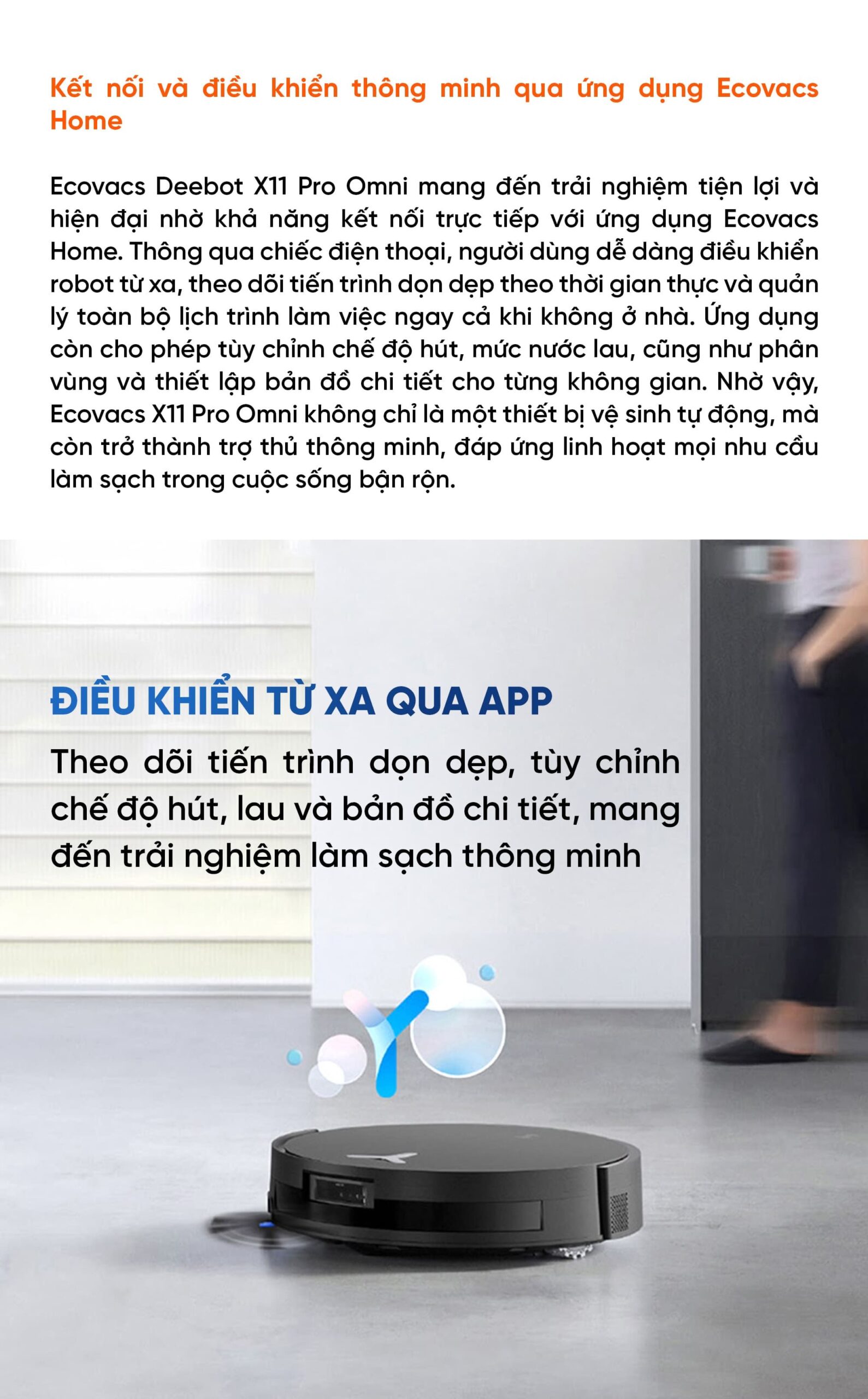 Robot hút bụi lau nhà Ecovacs Deebot X11 Pro OMNI