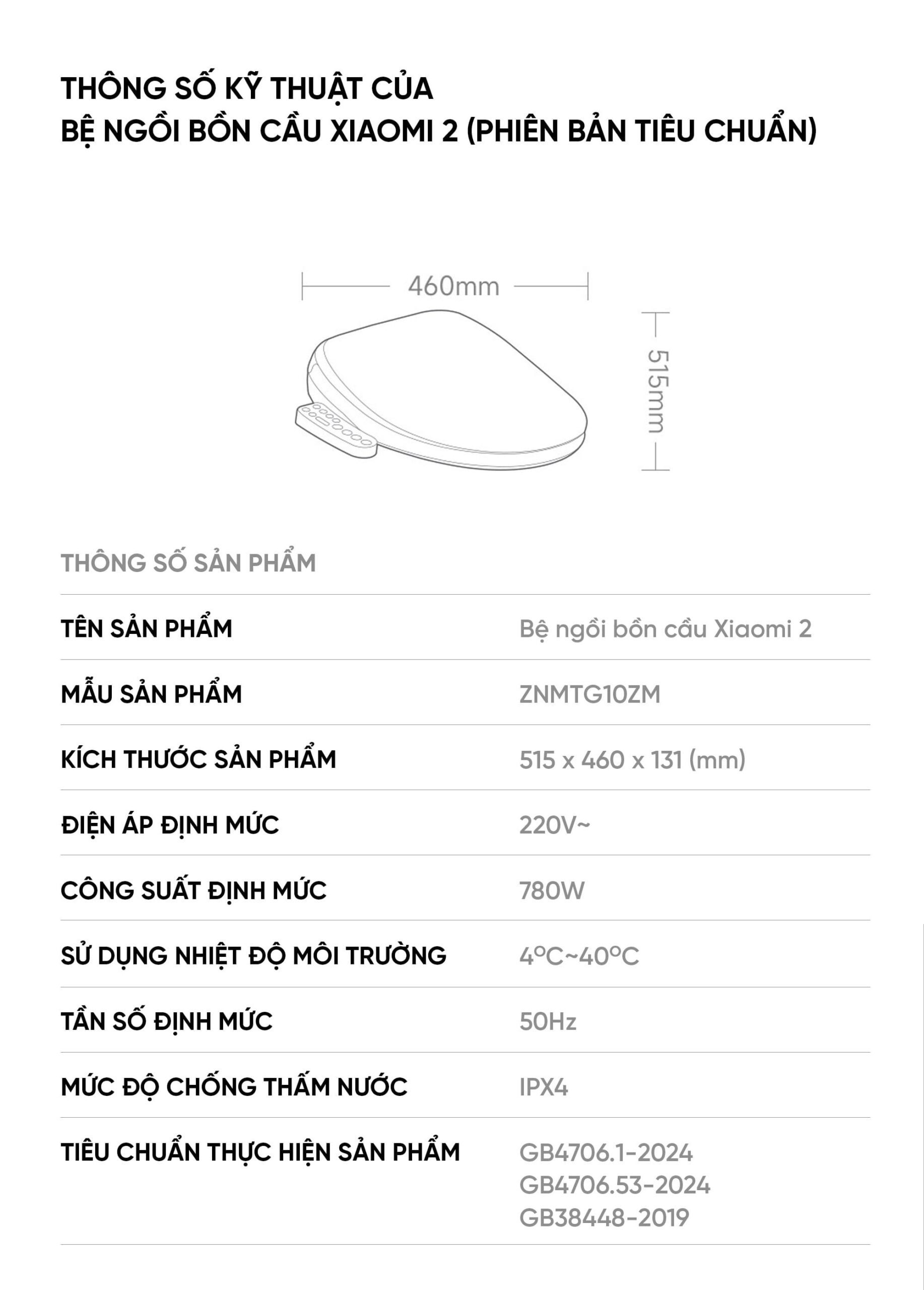 Bệ ngồi bồn cầu thông minh Xiaomi 2