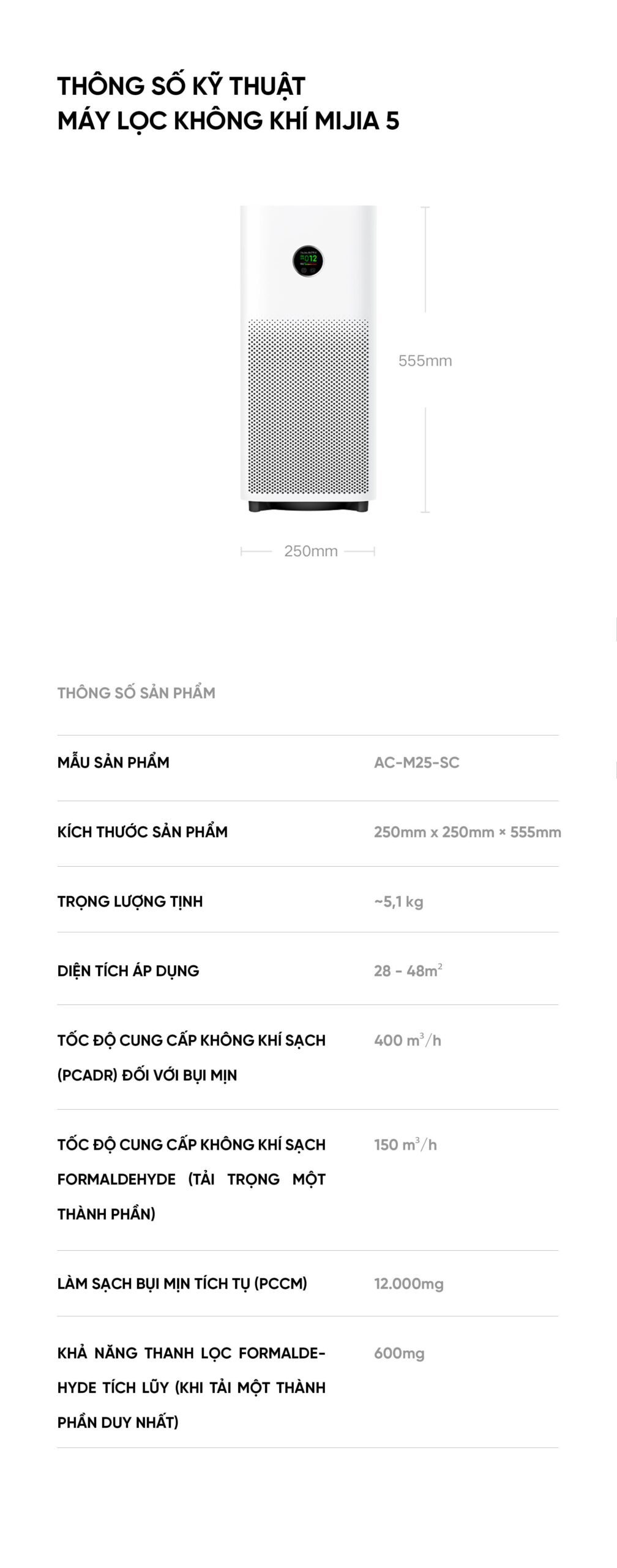 Máy lọc không khí Xiaomi Mijia 5