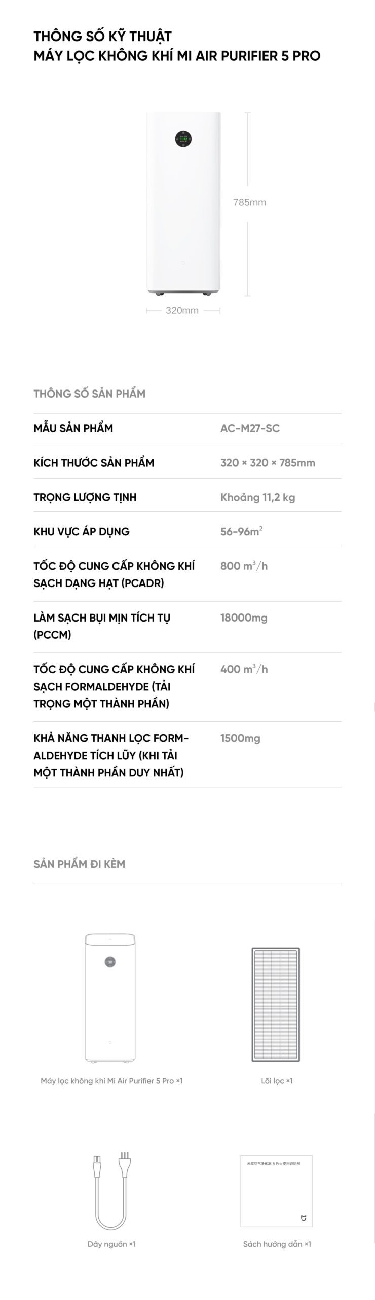 Máy lọc không khí Xiaomi Mijia 5 Pro