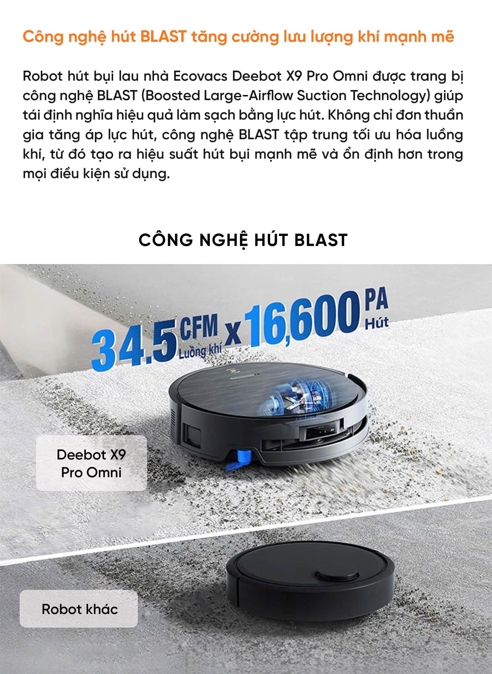 Robot hút bụi lau nhà Ecovacs Deebot X9 Pro Omni – Bản Quốc Tế