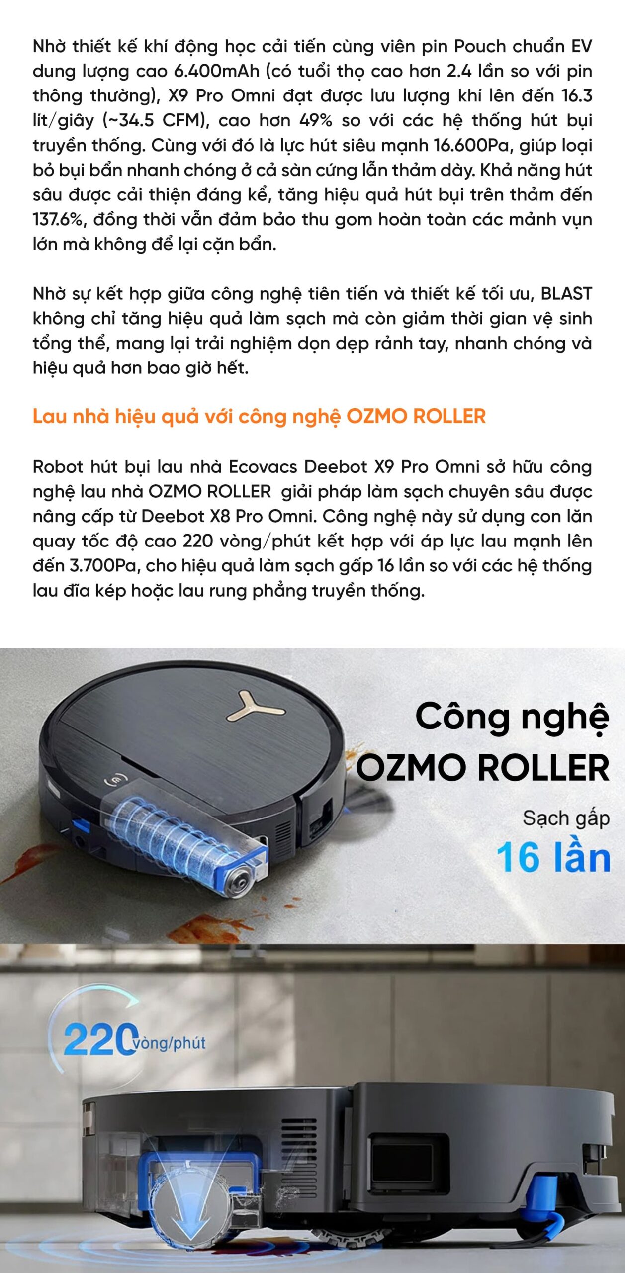 Robot hút bụi lau nhà Ecovacs Deebot X9 Pro Omni – Bản Quốc Tế