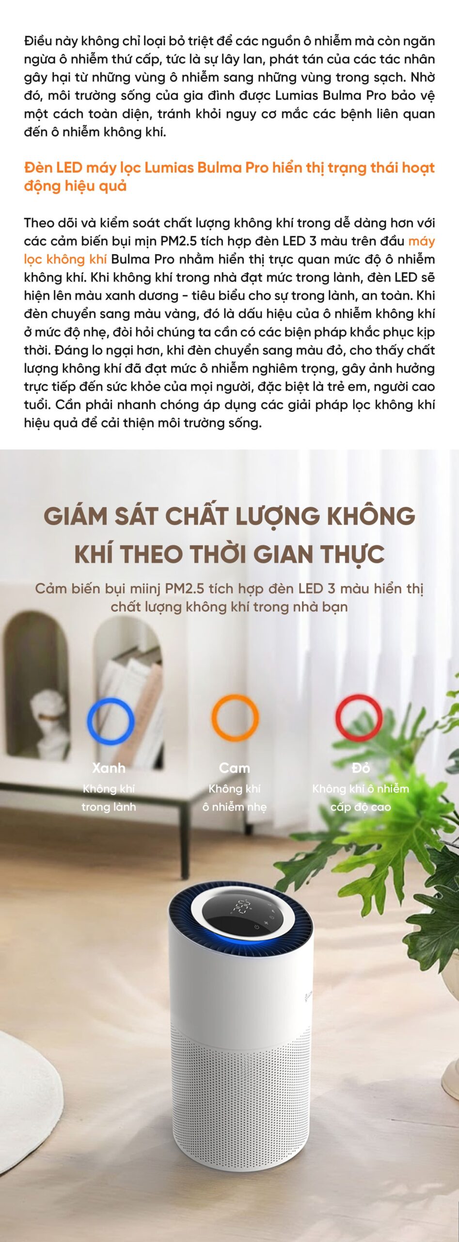 Máy lọc không khí Lumias Bulma Pro - 45W, 55m²