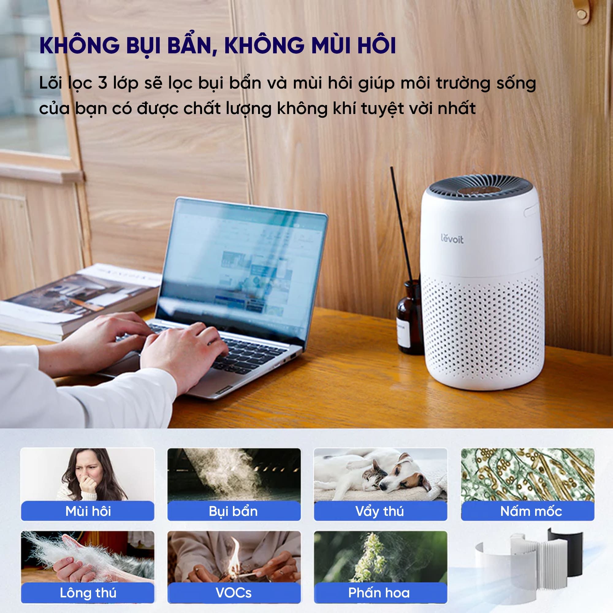 Máy Lọc Không Khí Levoit Core Mini - Phòng 17m2