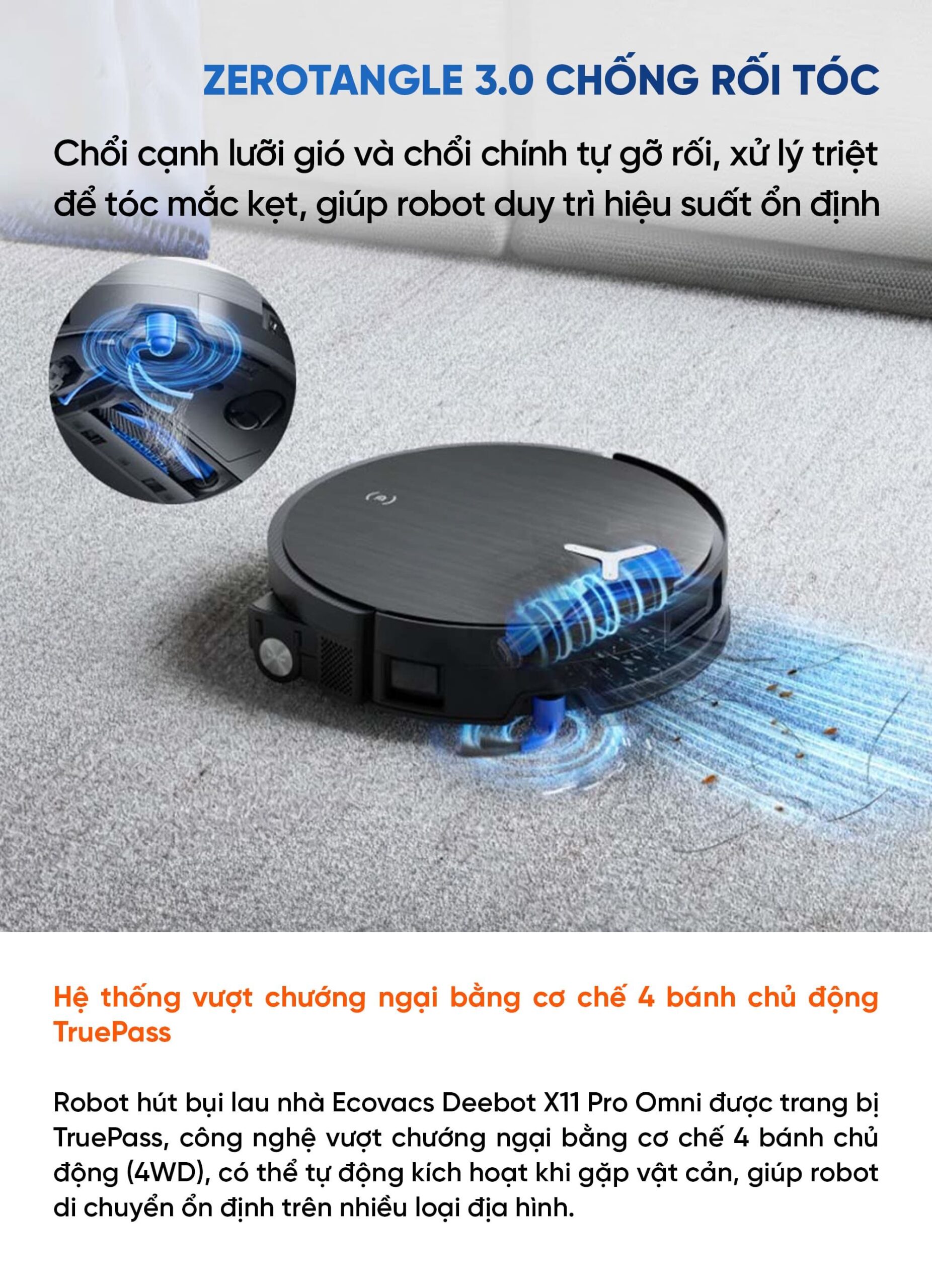 Robot hút bụi lau nhà Ecovacs Deebot X11 Pro OMNI