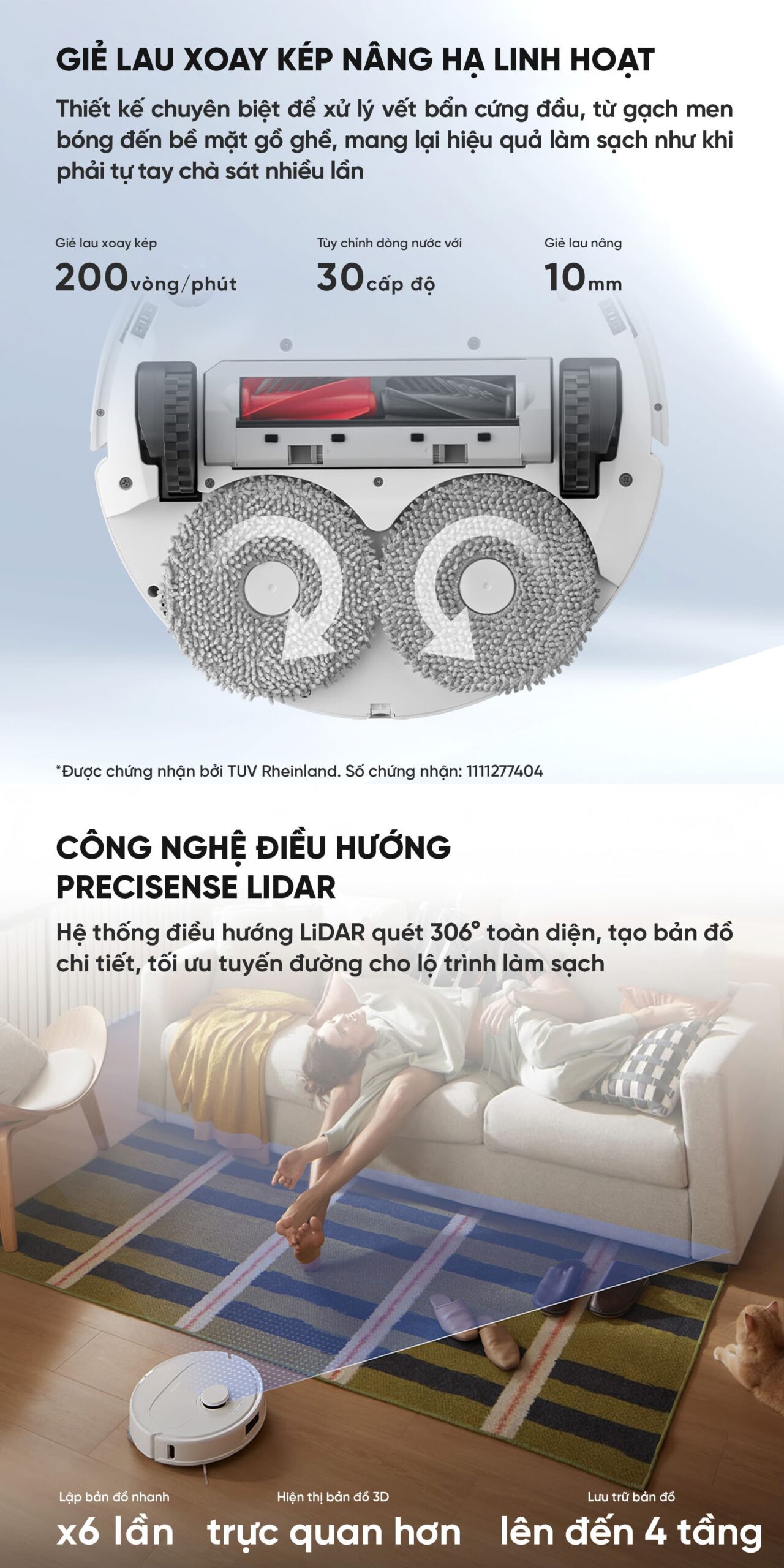 Robot hút bụi Roborock Qrevo C Pro