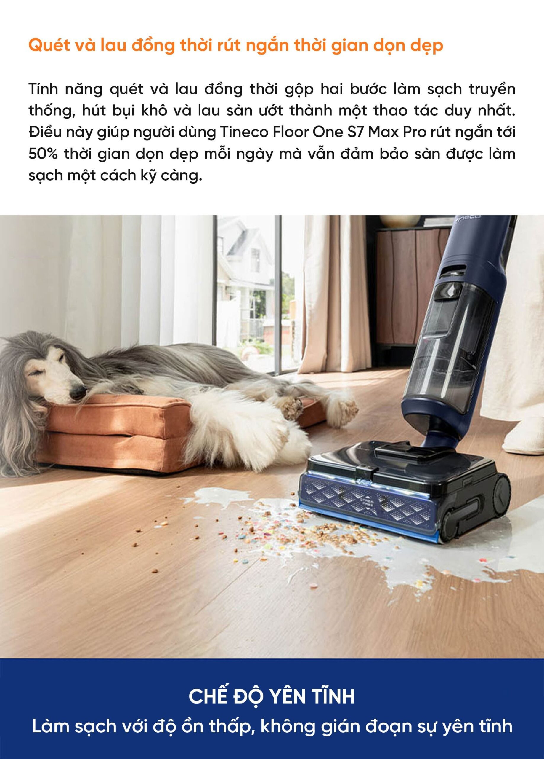 Máy hút bụi lau nhà Tineco Floor One S7 Max Pro – Hàng Chính Hãng