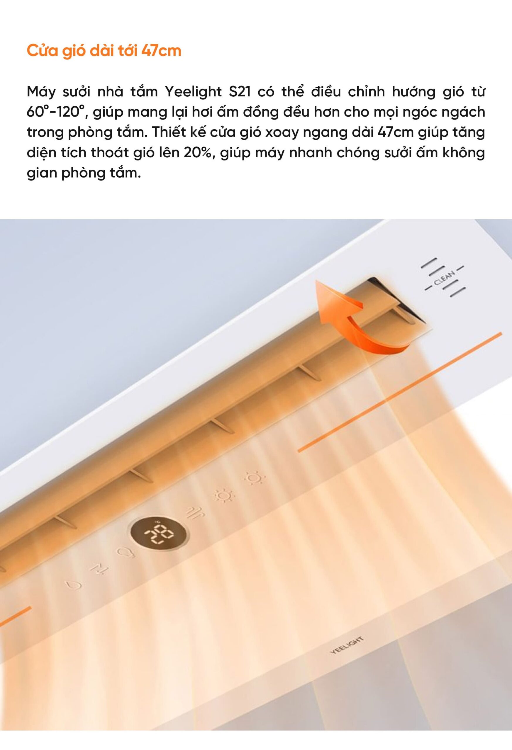 Máy sưởi nhà tắm Yeelight S21 – Sưởi ấm nhanh, khử trùng bằng plasma xanh