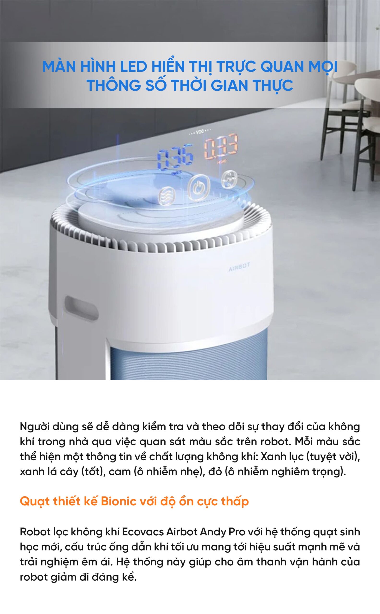 Robot lọc không khí Ecovacs Airbot Andy Pro