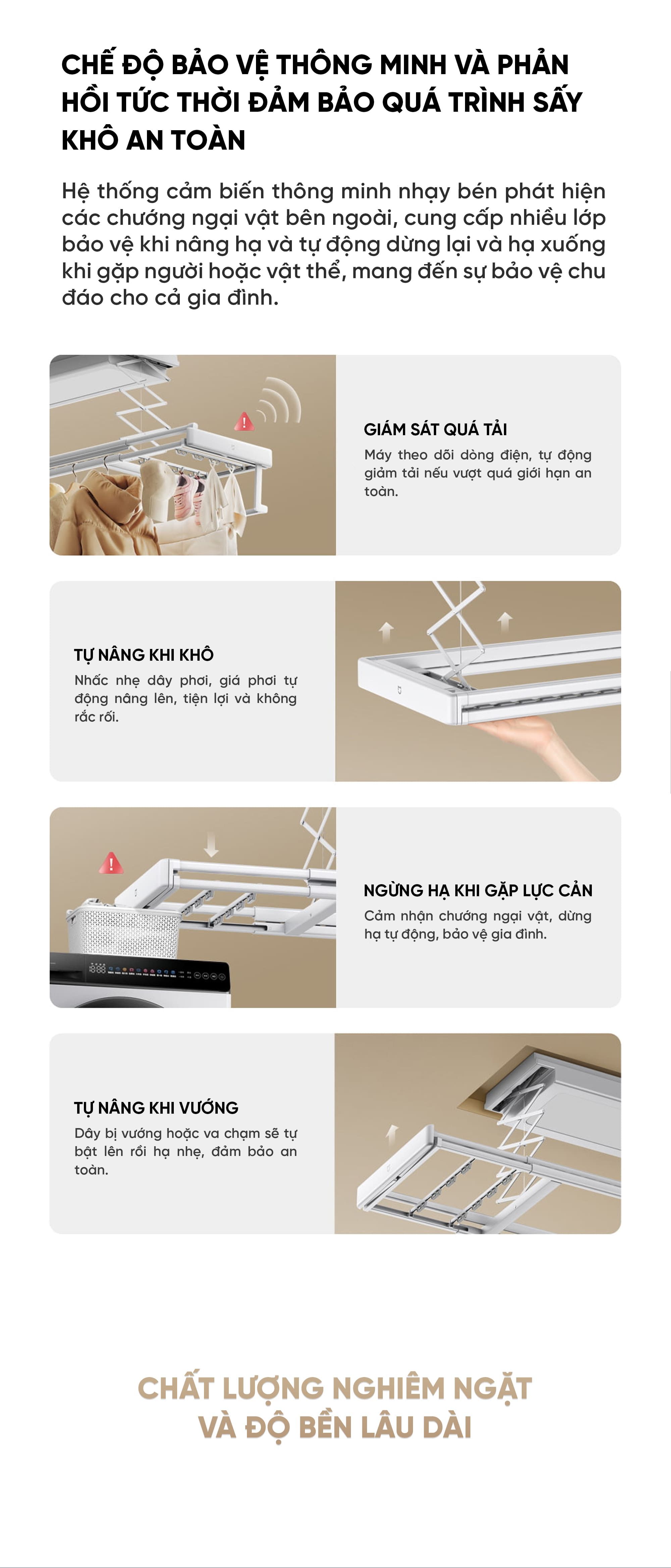 Dàn phơi quần áo tự động Xiaomi Mija Gen 2 Điều khiển qua App Thông Minh