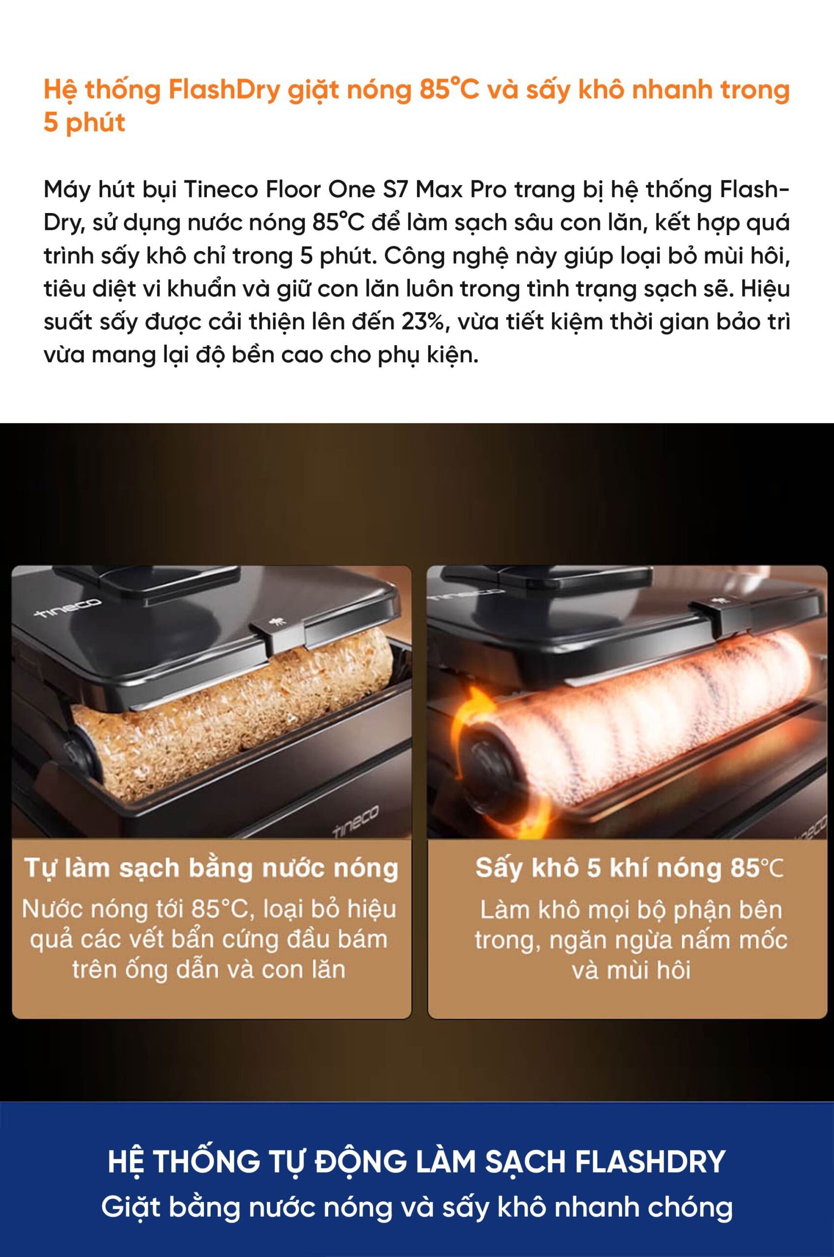 Máy hút bụi lau nhà Tineco Floor One S7 Max Pro – Hàng Chính Hãng