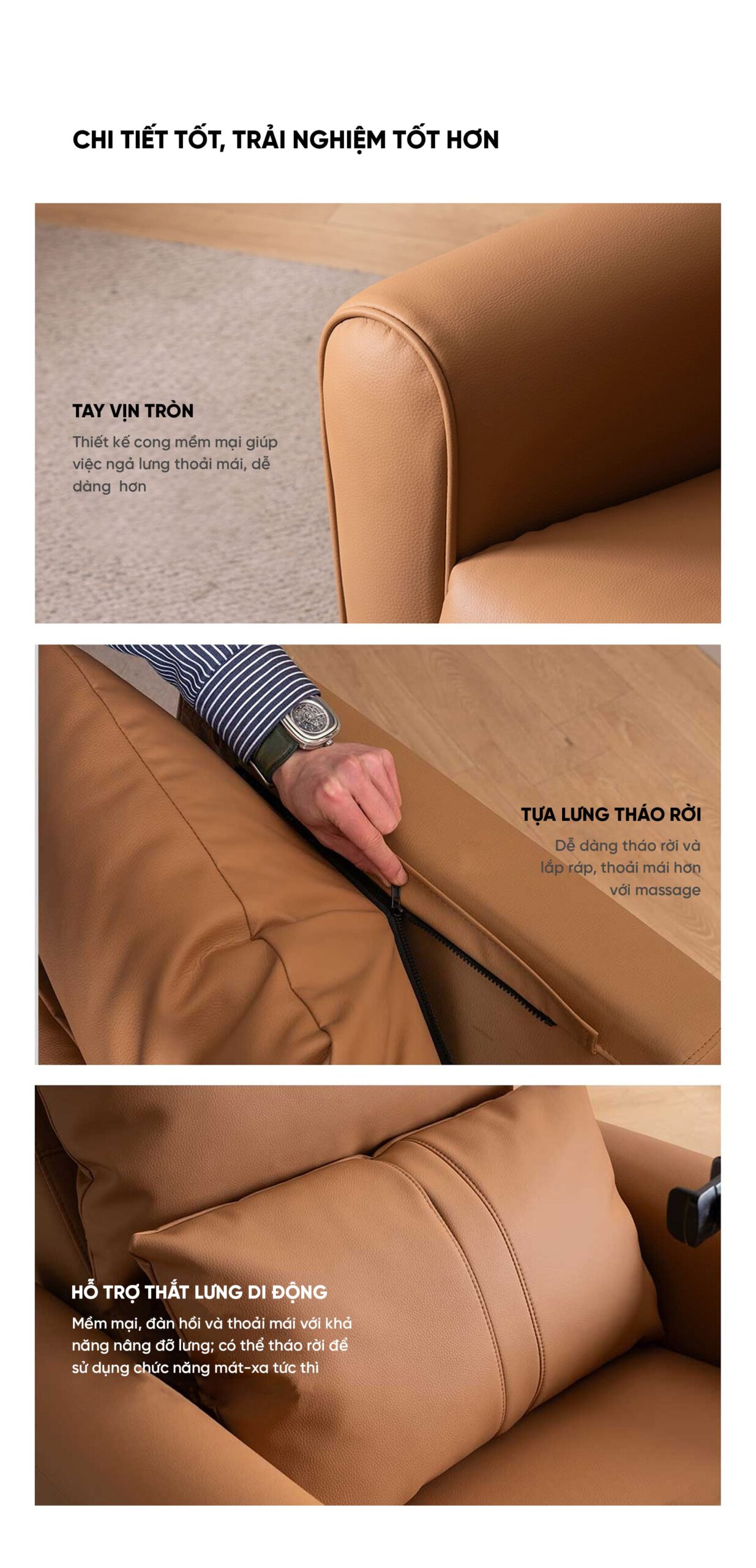 Ghế Sofa Massage Xiaomi Hiện Đại: Xoay, Bập Bênh, Ngả Lưng Điện (Màu Cam)