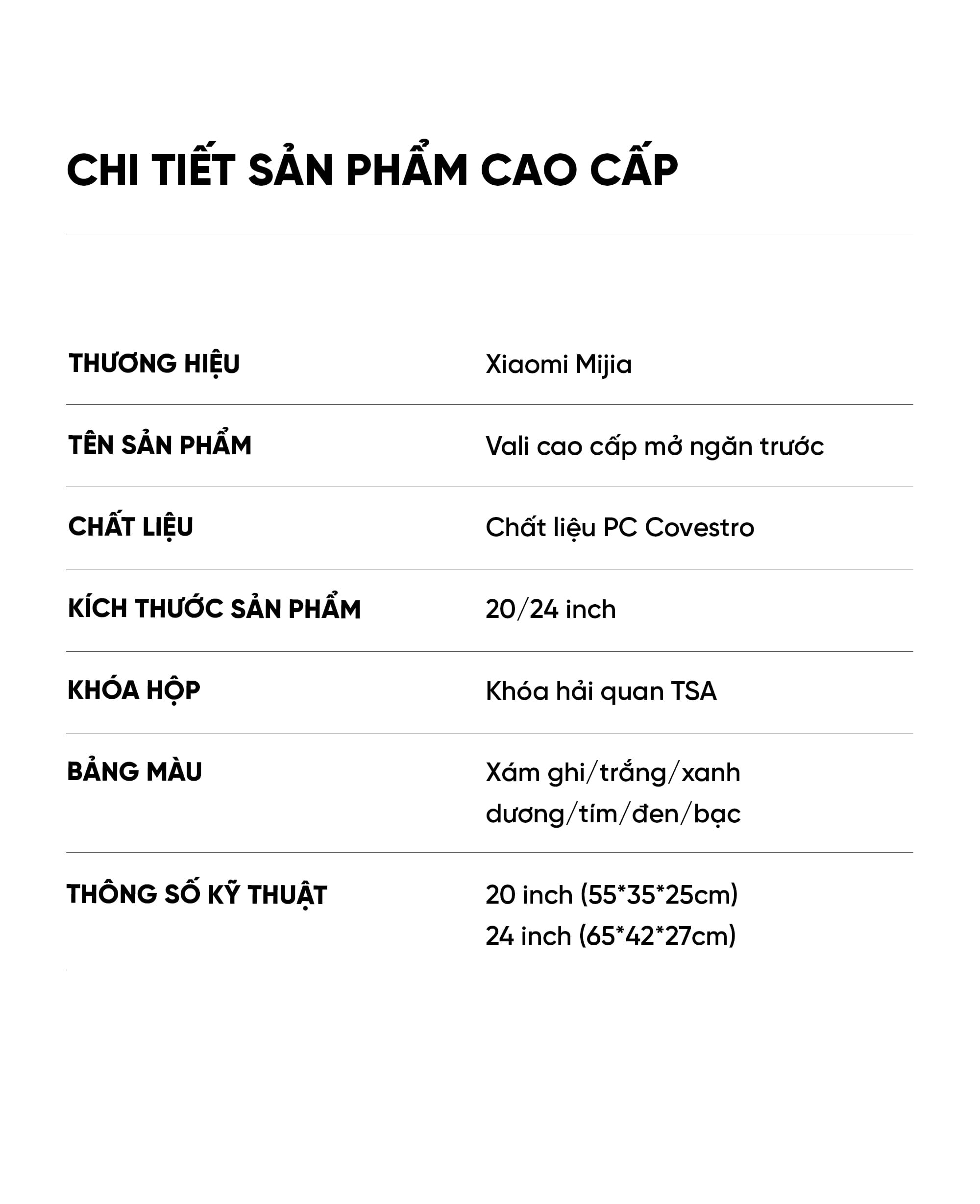 Vali du lịch Xiaomi có bánh xe xoay 360 độ