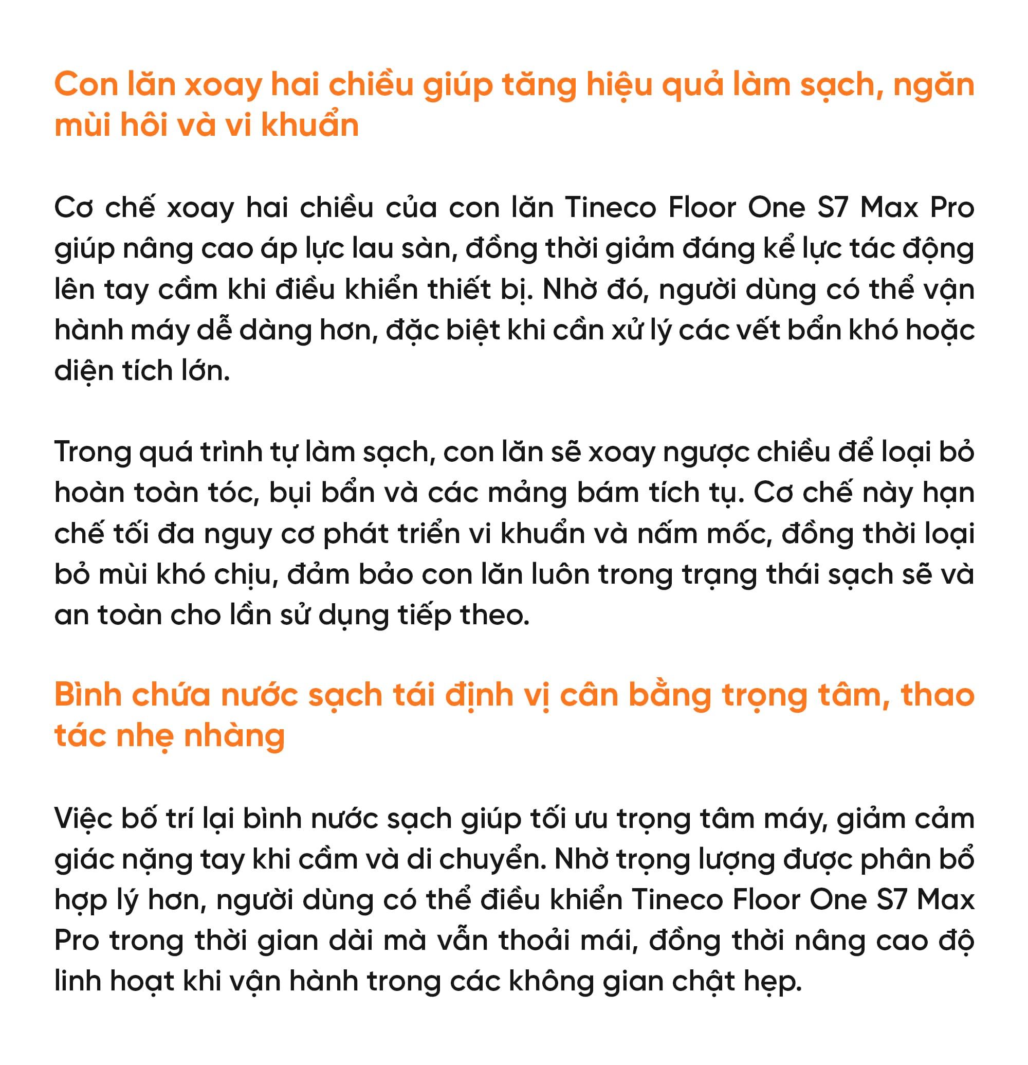 Máy hút bụi lau nhà Tineco Floor One S7 Max Pro – Hàng Chính Hãng