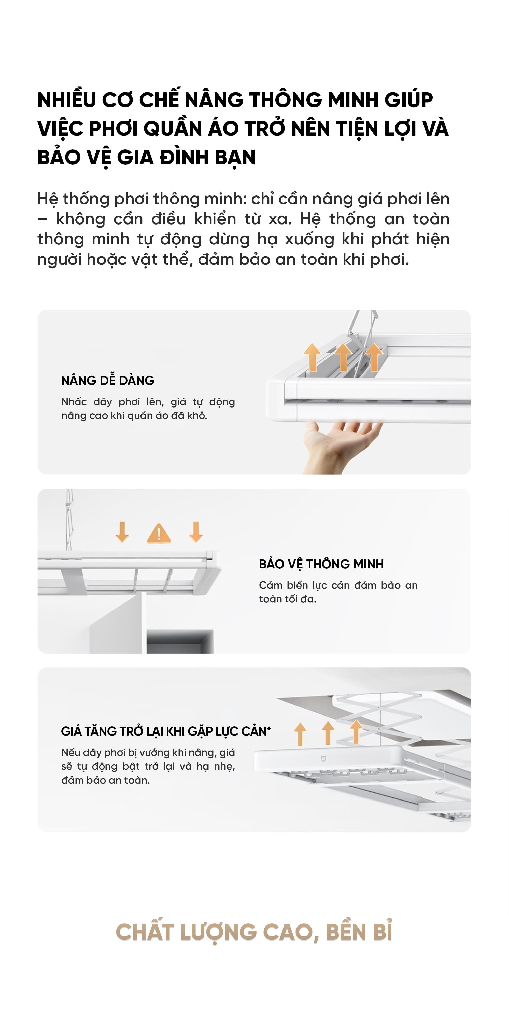 Dàn phơi quần áo tự động Xiaomi Mija Gen 2 Pro Điều khiển qua App Thông Minh