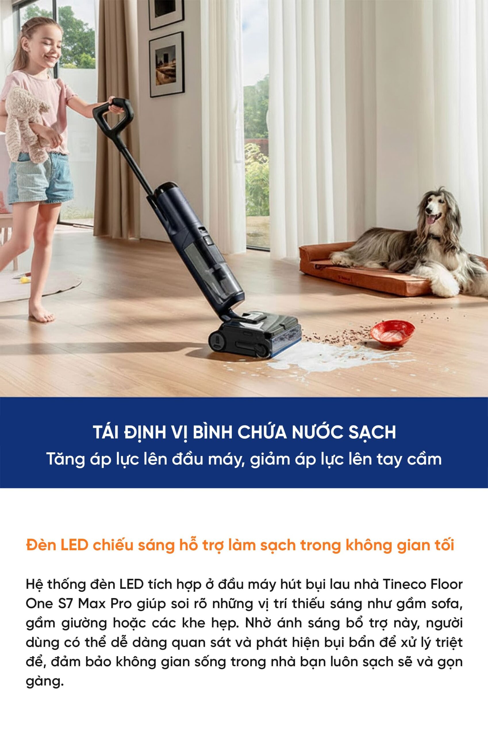 Máy hút bụi lau nhà Tineco Floor One S7 Max Pro – Hàng Chính Hãng
