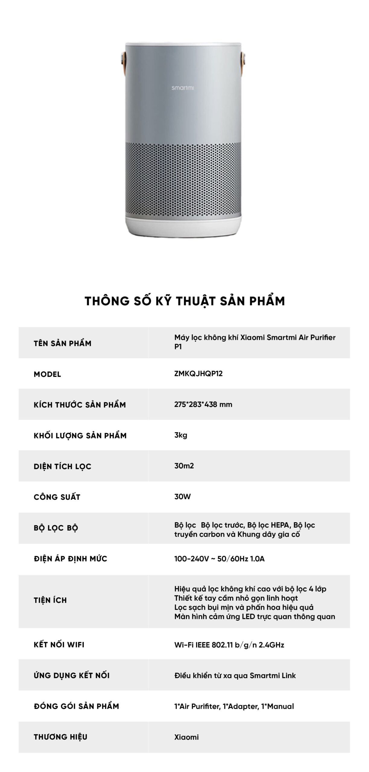 Máy lọc không khí Xiaomi Smartmi Air Purifier P1