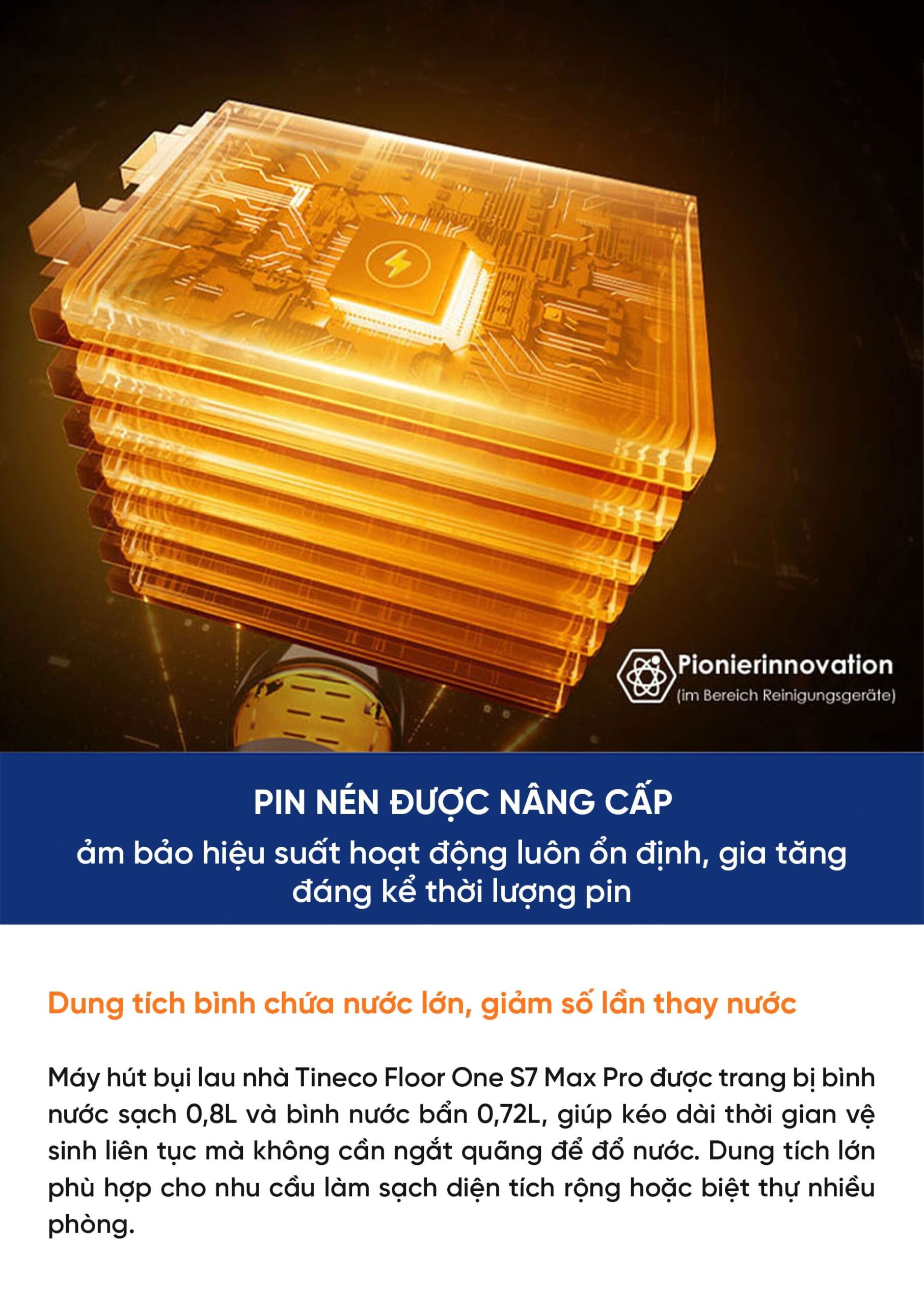 Máy hút bụi lau nhà Tineco Floor One S7 Max Pro – Hàng Chính Hãng