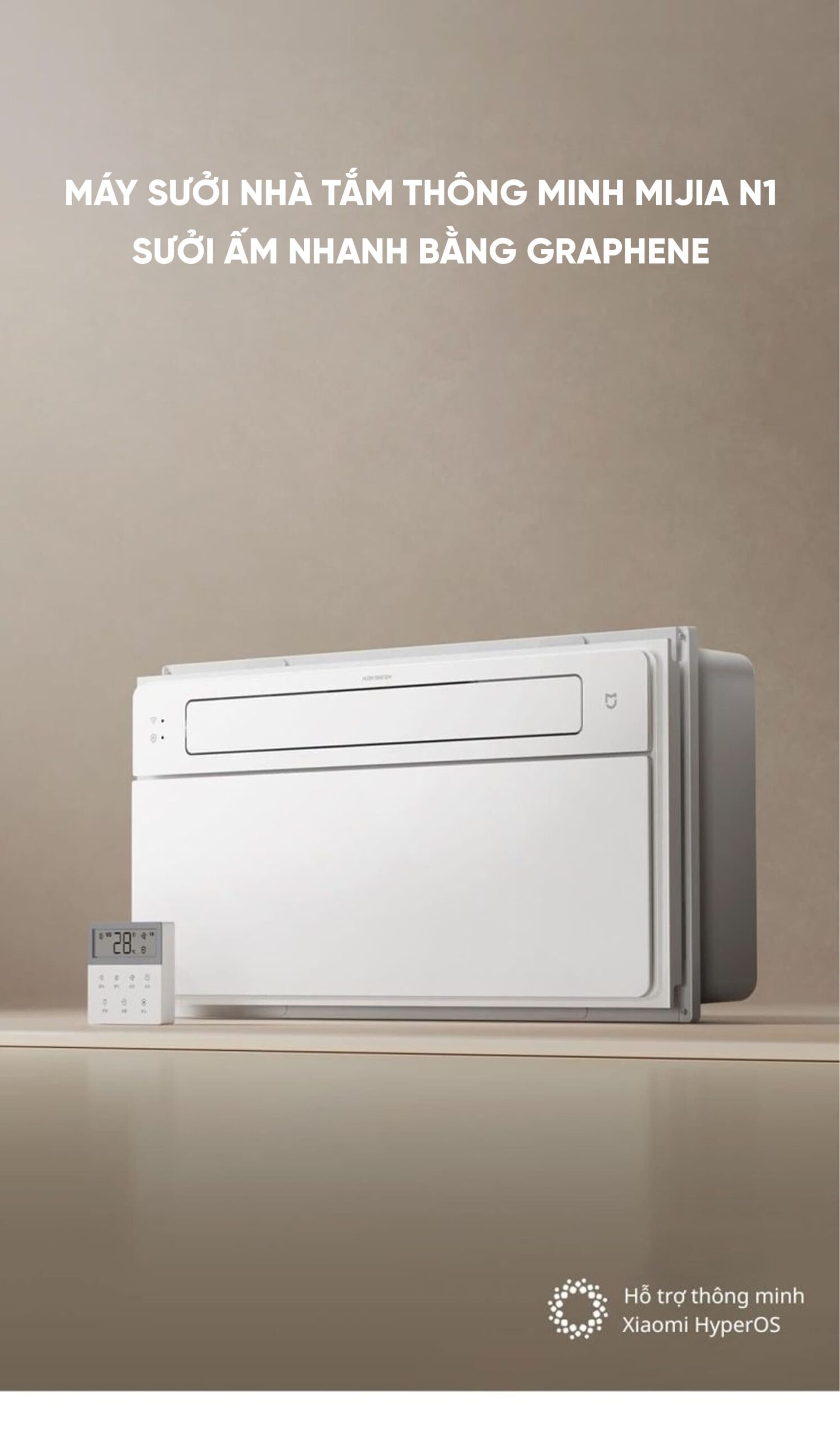 Máy sưởi nhà tắm Xiaomi Mijia N1 MJZNYBN01ZM – Công nghệ sưởi ấm Graphene, khử trùng plasma