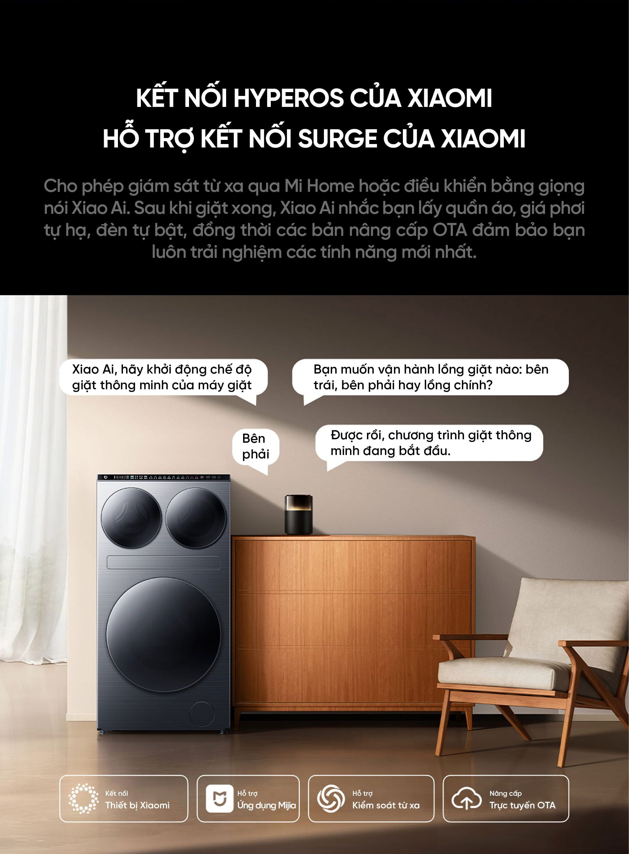 Máy giặt sấy ba vùng Xiaomi Mijia MJ202 Pro 14kg New Model 2026