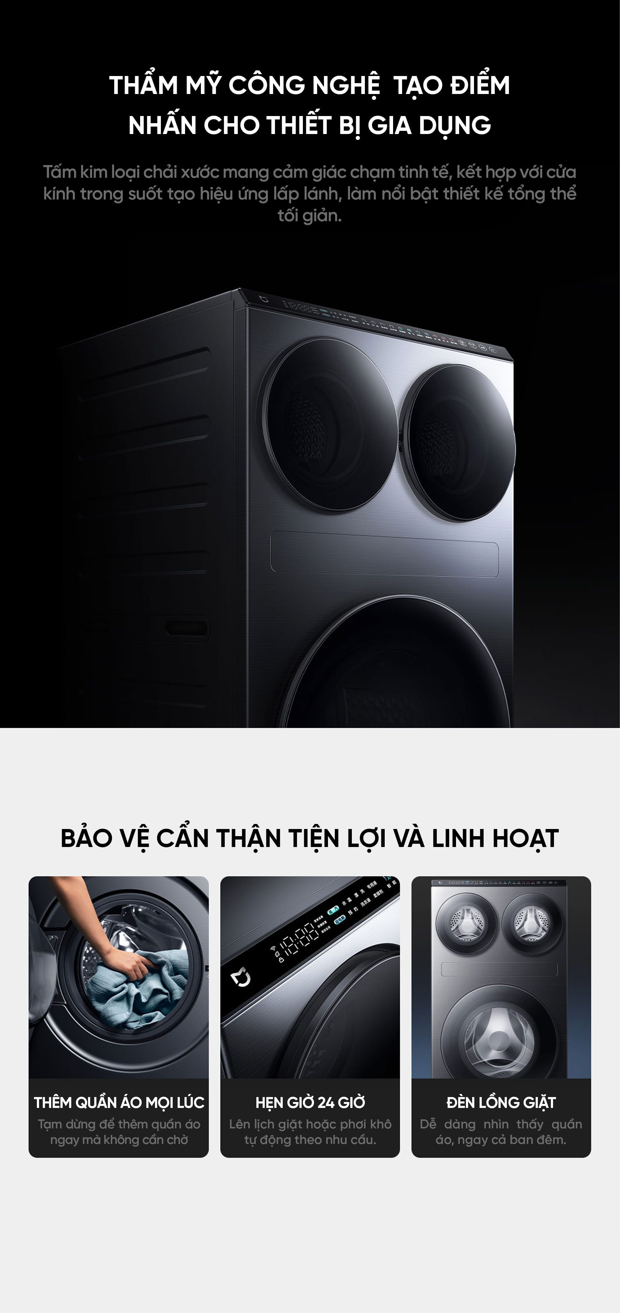 Máy giặt sấy ba vùng Xiaomi Mijia MJ202 Pro 14kg New Model 2026