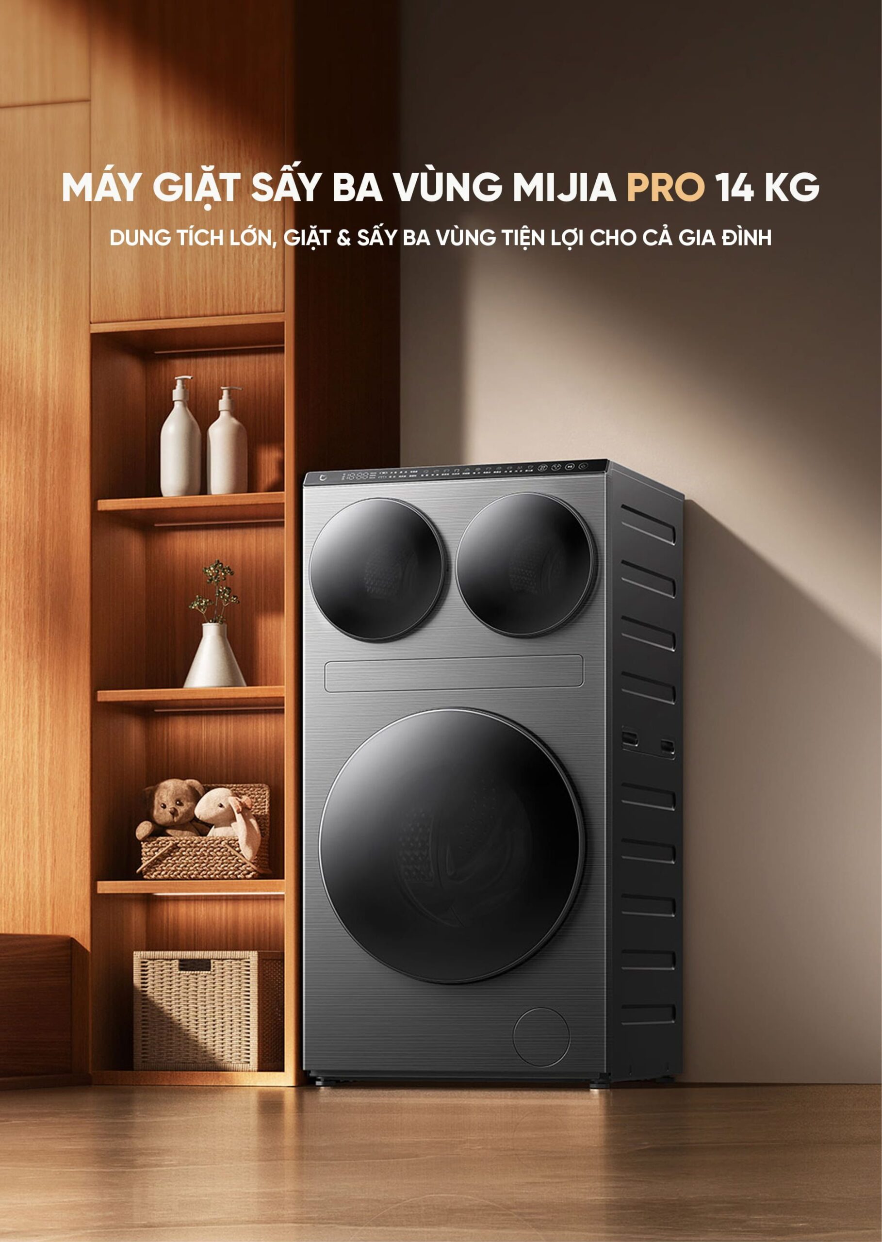 Máy giặt sấy ba vùng Xiaomi Mijia MJ202 Pro 14kg New Model 2026