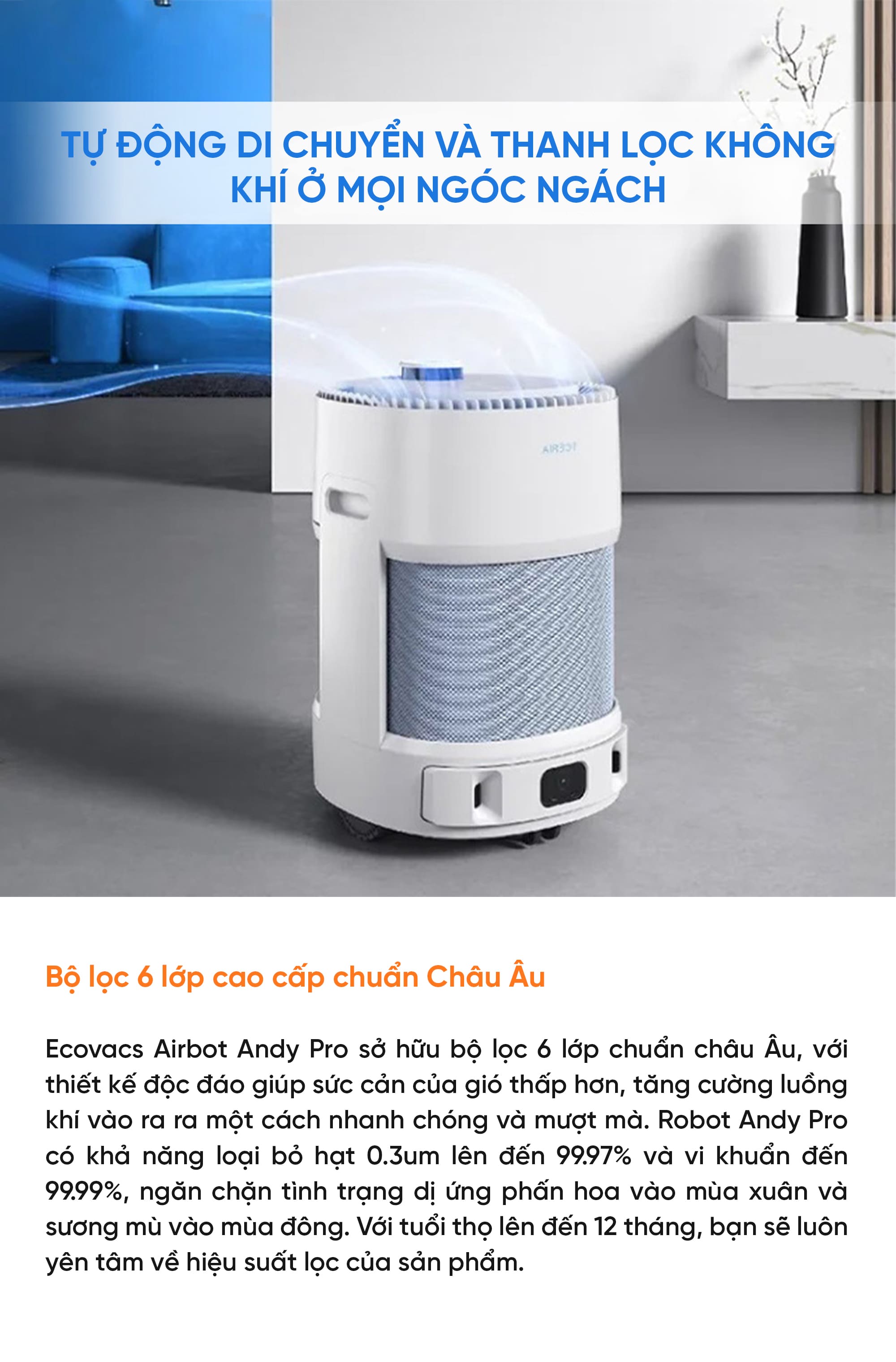 Robot lọc không khí Ecovacs Airbot Andy Pro