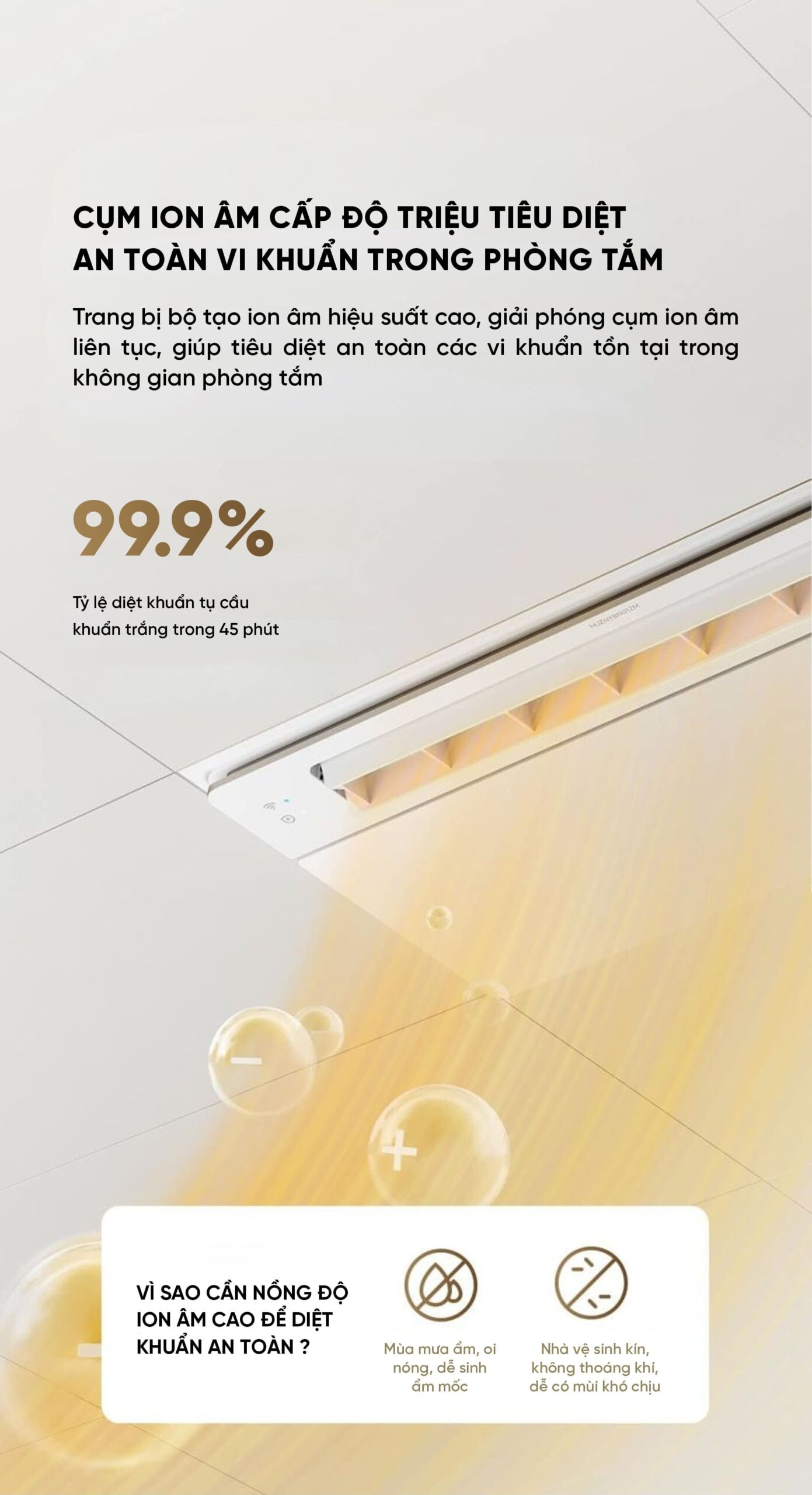 Máy sưởi nhà tắm Xiaomi Mijia N1 MJZNYBN01ZM – Công nghệ sưởi ấm Graphene, khử trùng plasma