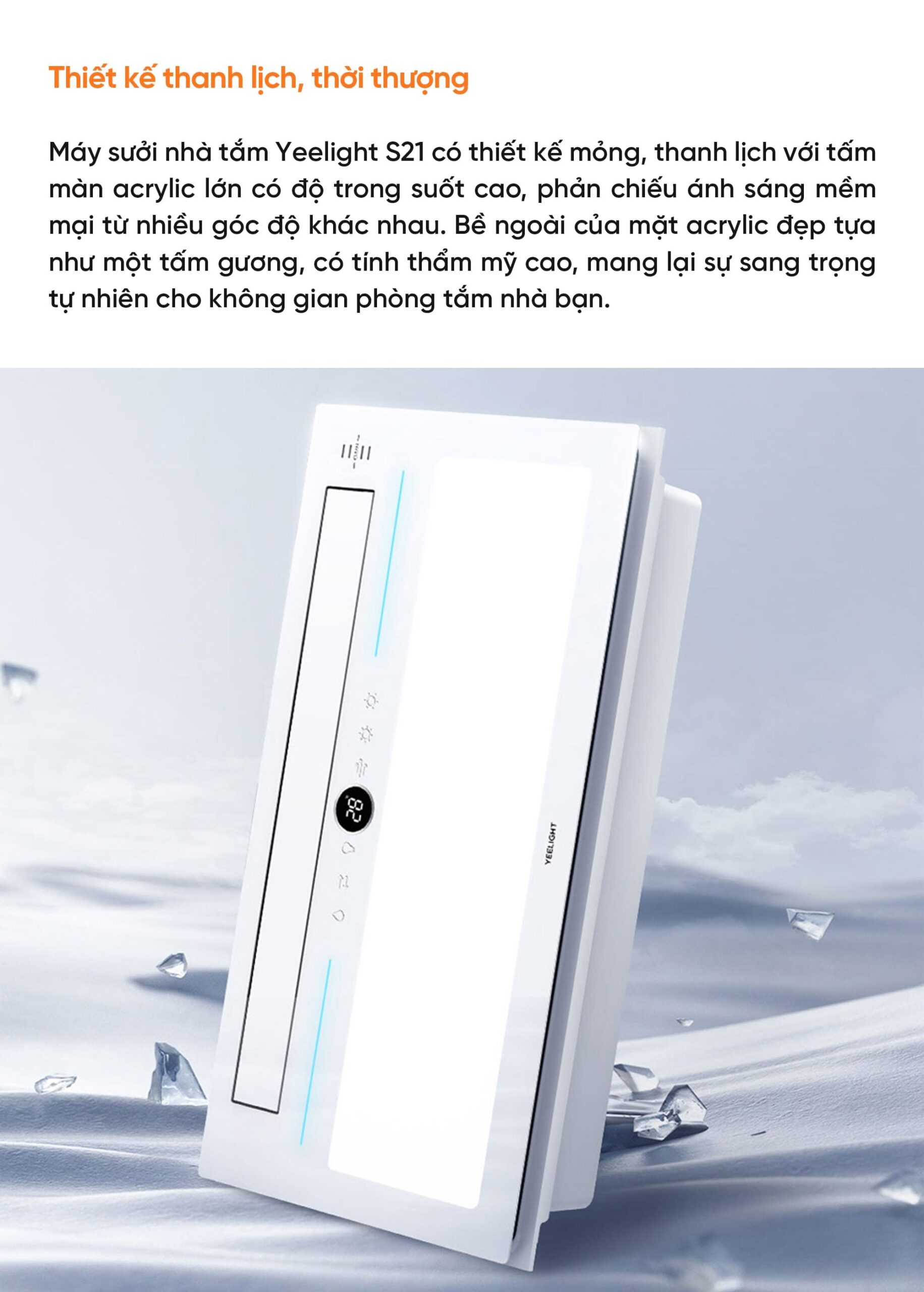 Máy sưởi nhà tắm Yeelight S21 – Sưởi ấm nhanh, khử trùng bằng plasma xanh
