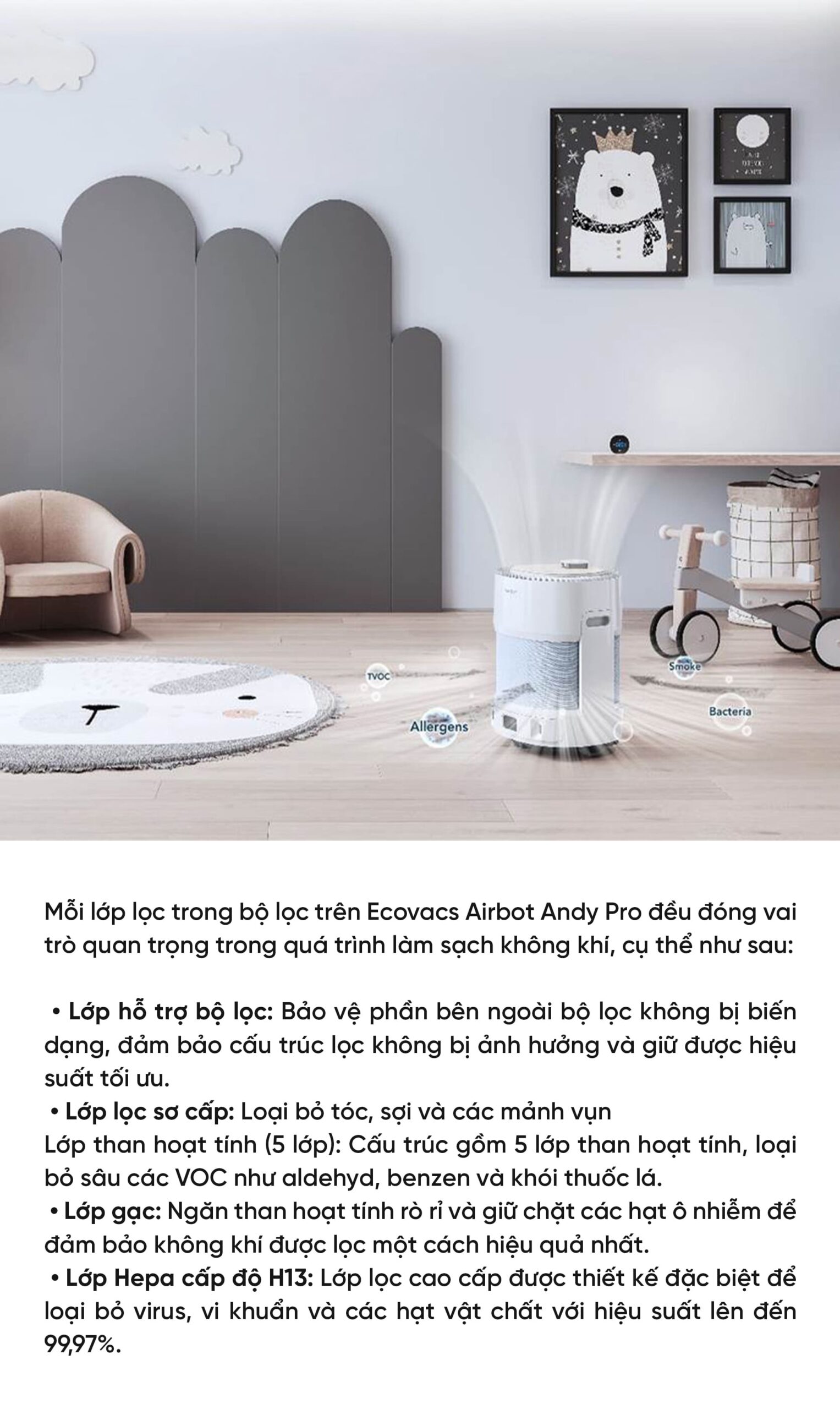 Robot lọc không khí Ecovacs Airbot Andy Pro