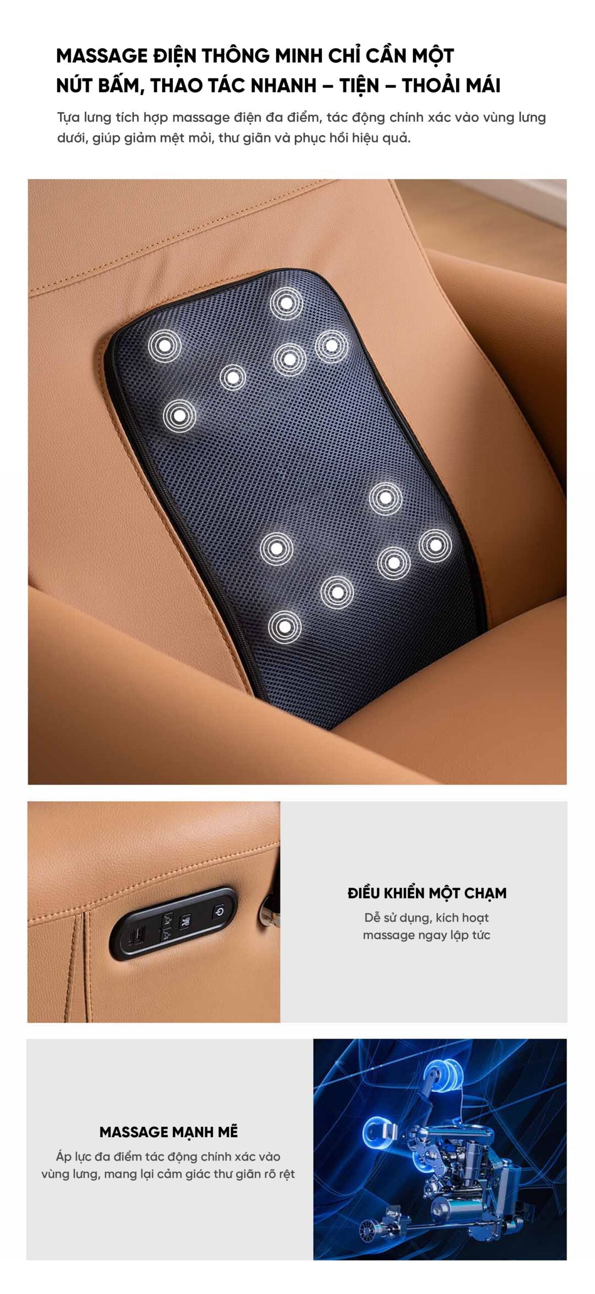 Ghế Sofa Massage Xiaomi Hiện Đại: Xoay, Bập Bênh, Ngả Lưng Điện (Màu Cam)