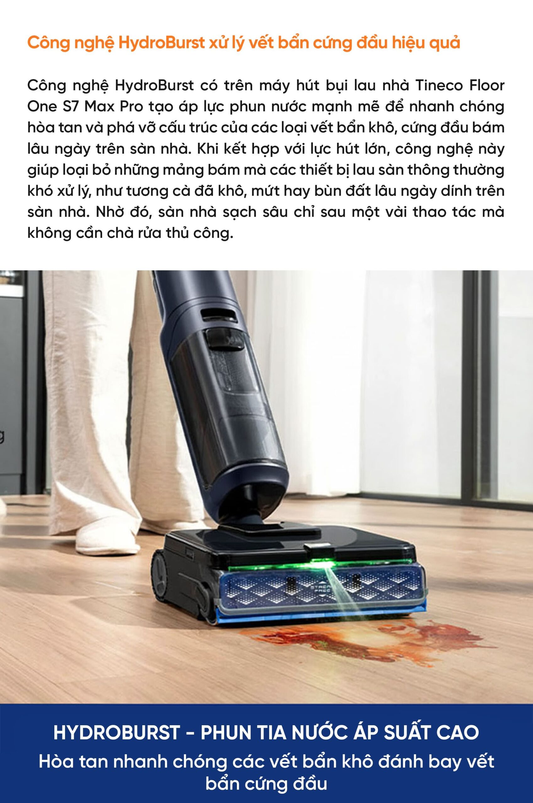 Máy hút bụi lau nhà Tineco Floor One S7 Max Pro – Hàng Chính Hãng