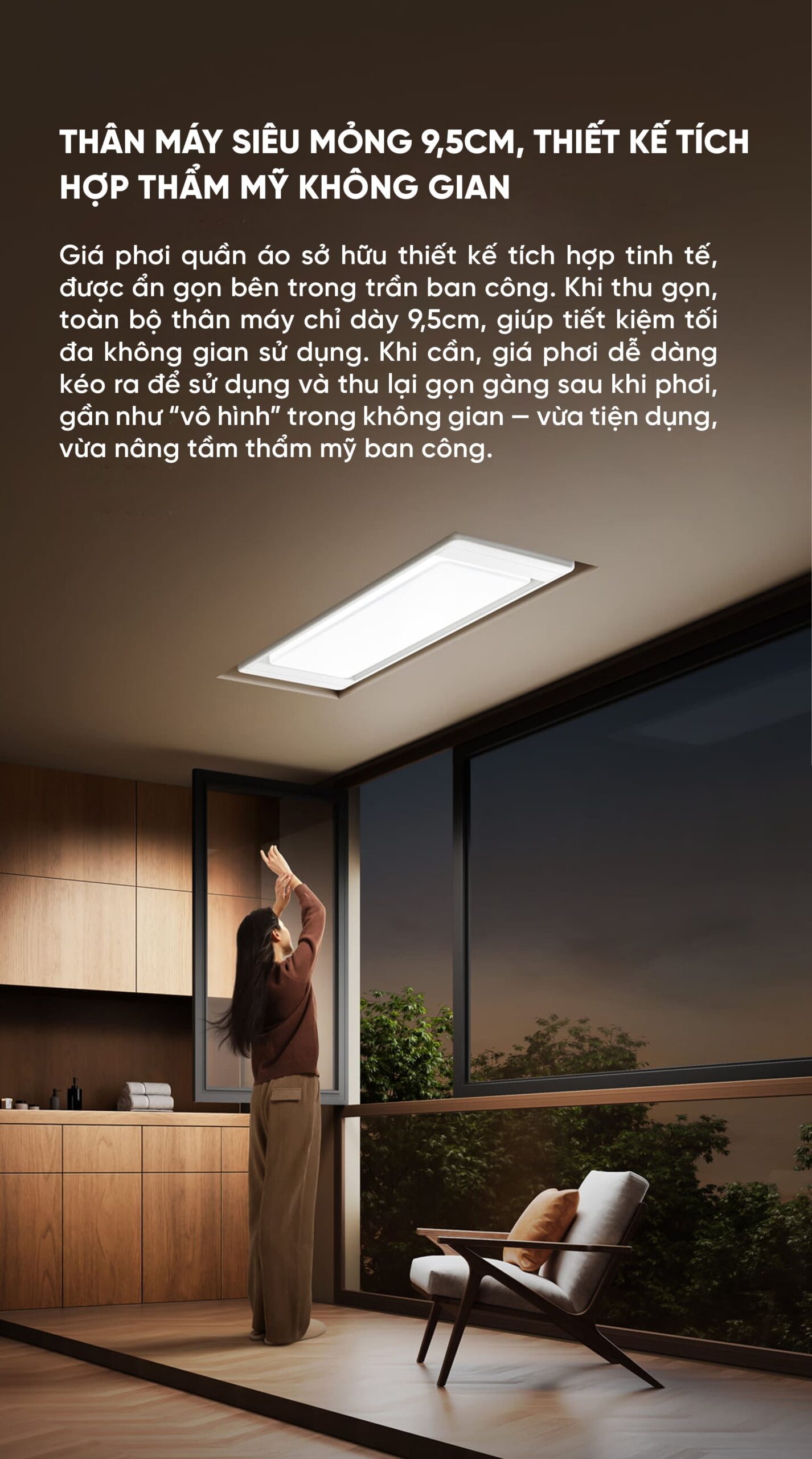 Dàn phơi quần áo tự động Xiaomi Mija Gen 2 Pro Điều khiển qua App Thông Minh