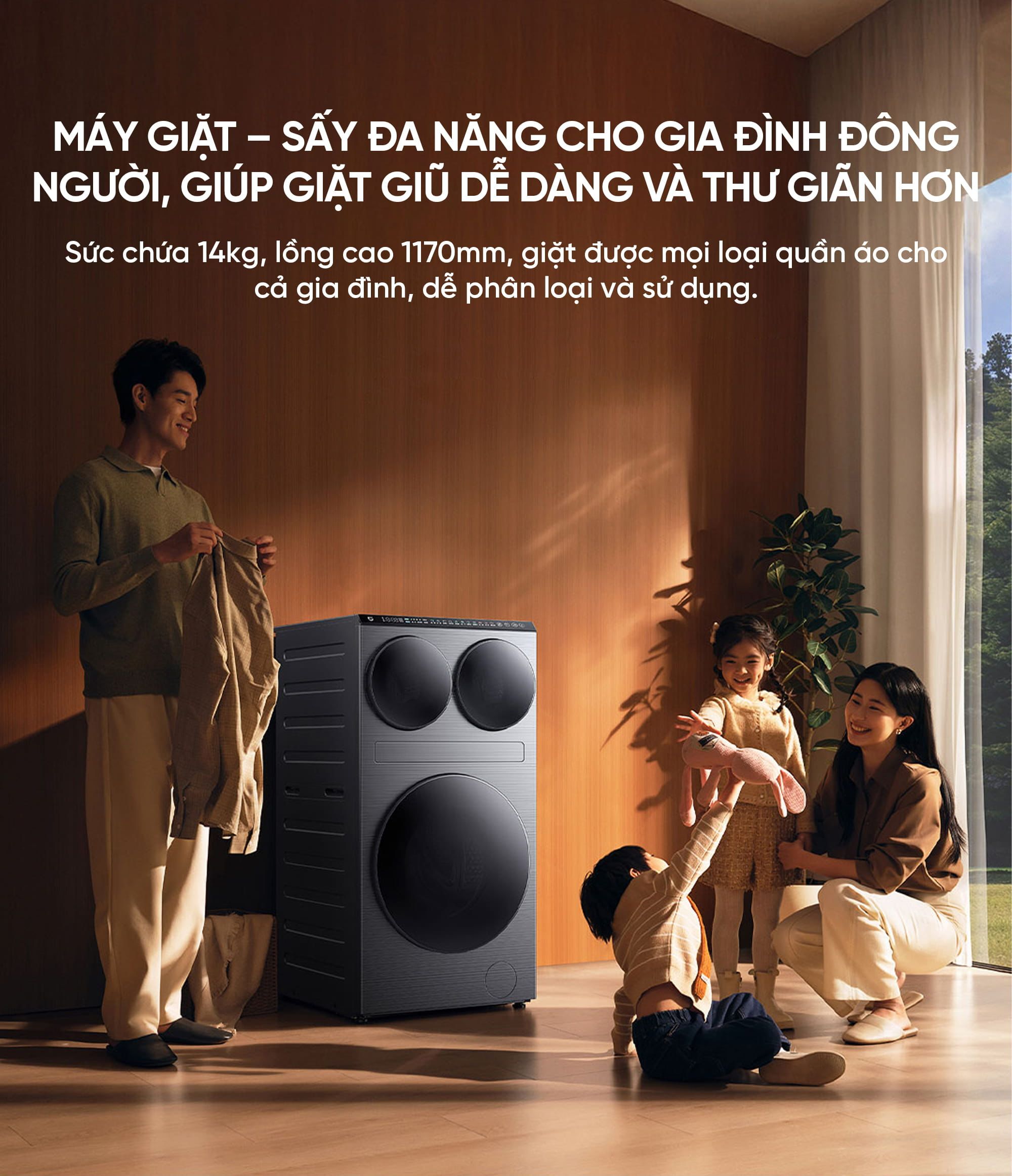 Máy giặt sấy ba vùng Xiaomi Mijia MJ202 Pro 14kg New Model 2026