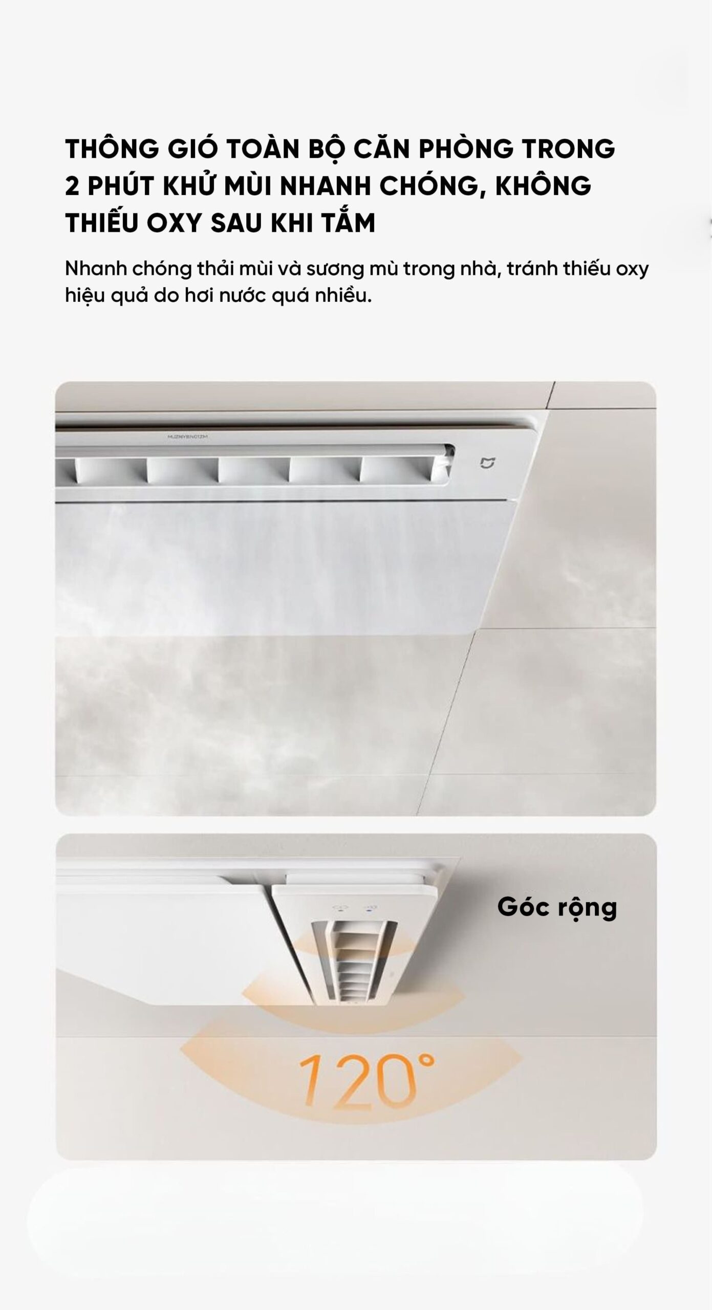 Máy sưởi nhà tắm Xiaomi Mijia N1 MJZNYBN01ZM – Công nghệ sưởi ấm Graphene, khử trùng plasma
