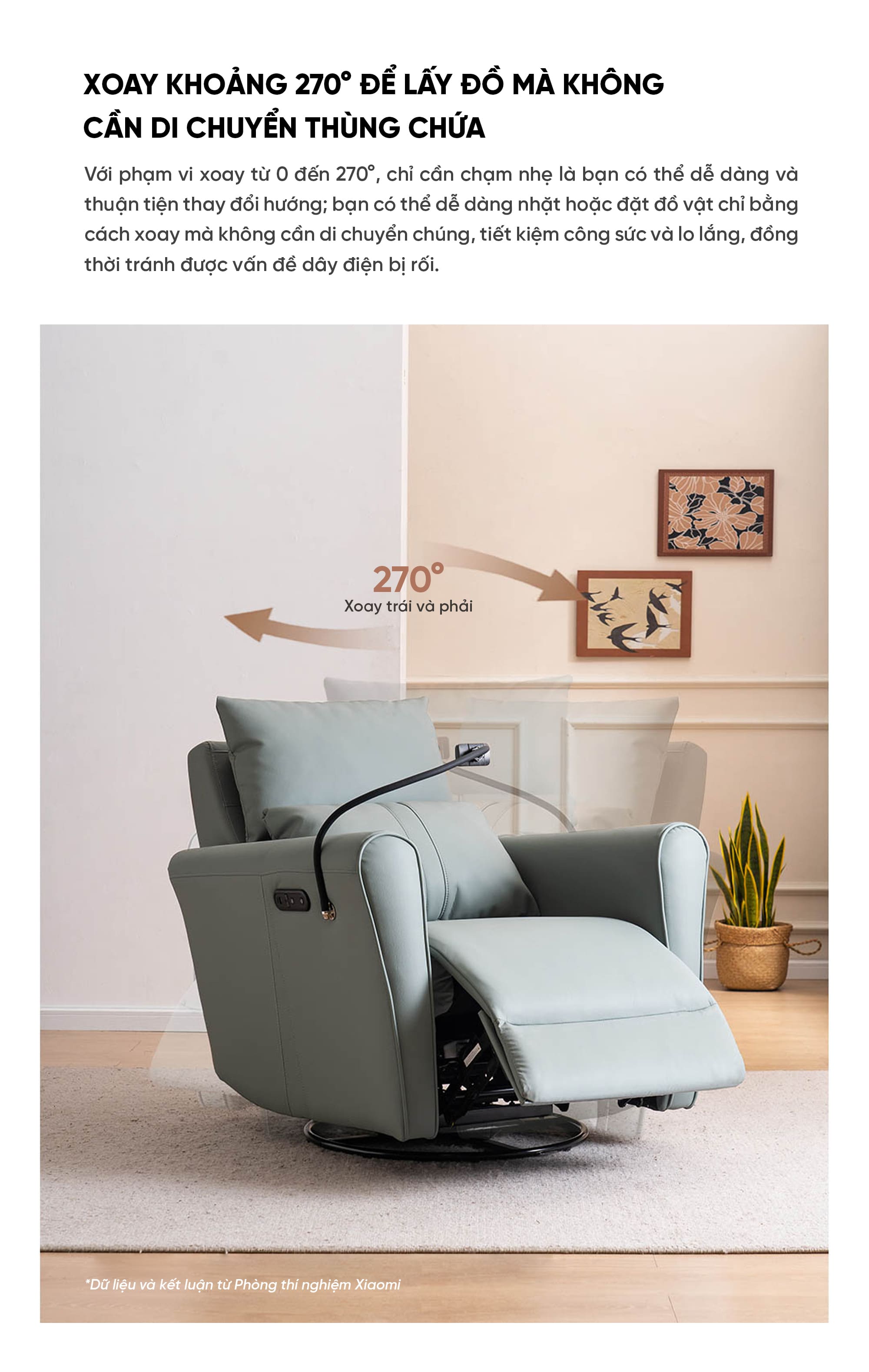 Ghế Sofa Massage Xiaomi Hiện Đại: Xoay, Bập Bênh, Ngả Lưng Điện (Màu Cam)