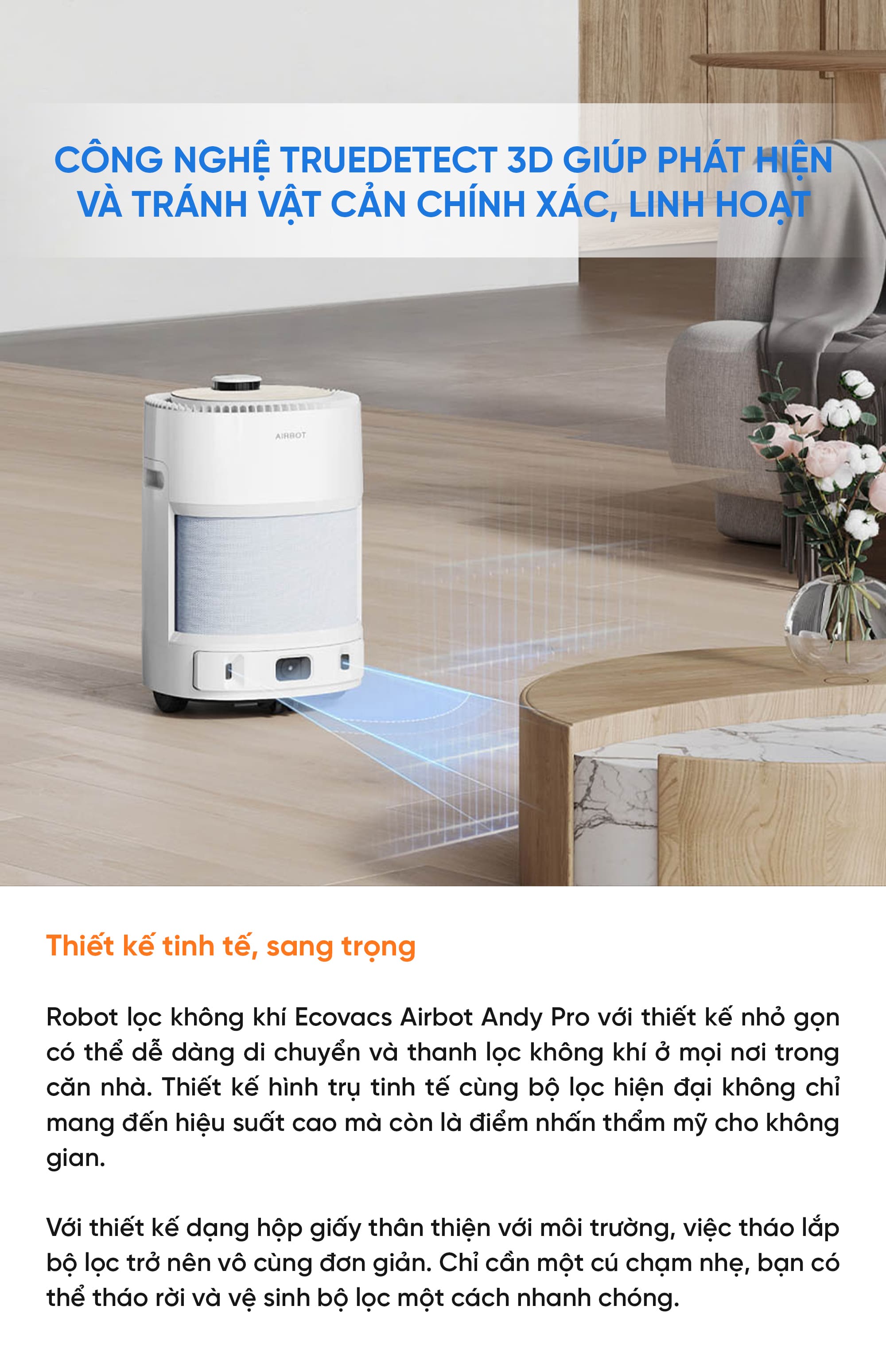 Robot lọc không khí Ecovacs Airbot Andy Pro