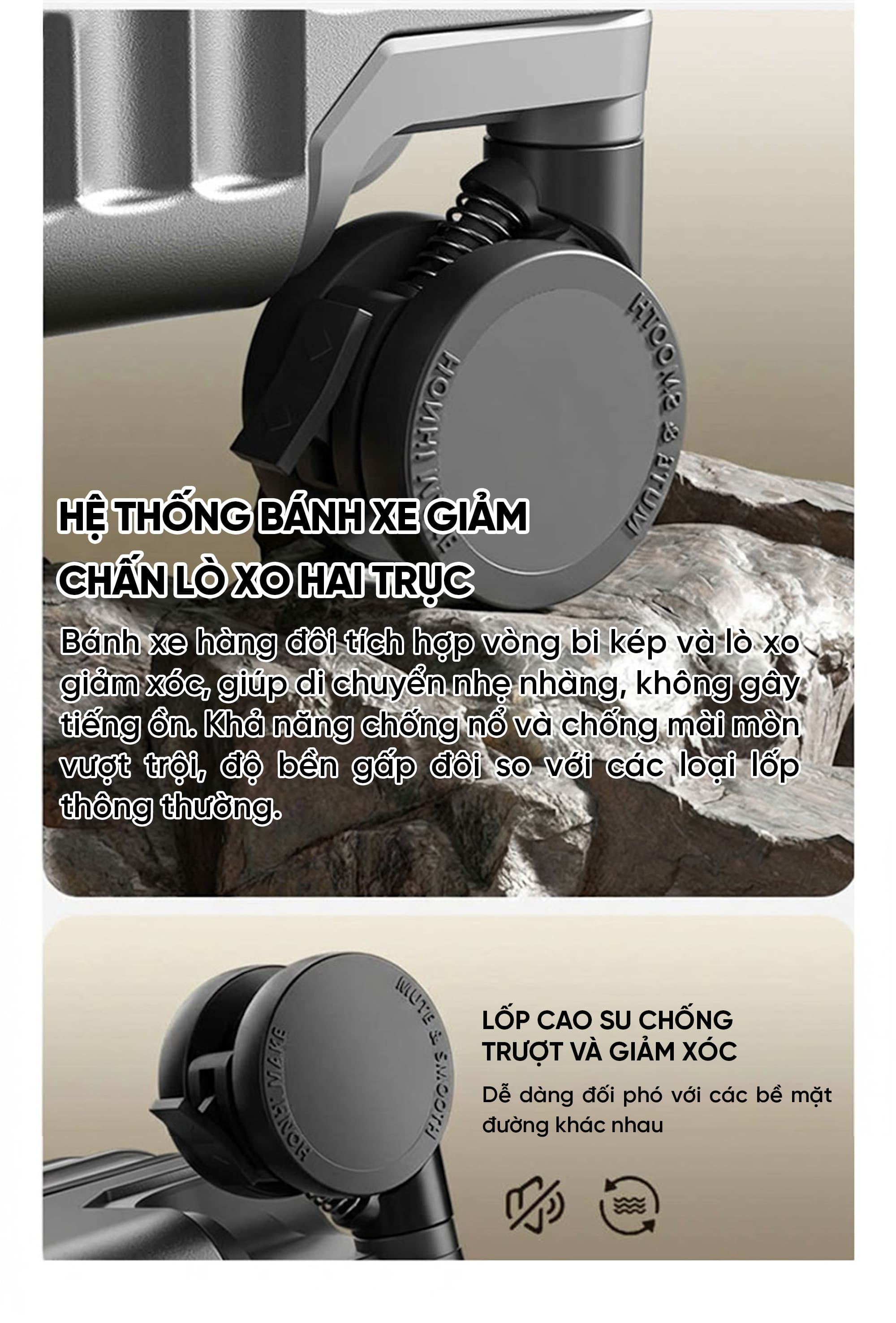 Vali du lịch Xiaomi có bánh xe xoay 360 độ