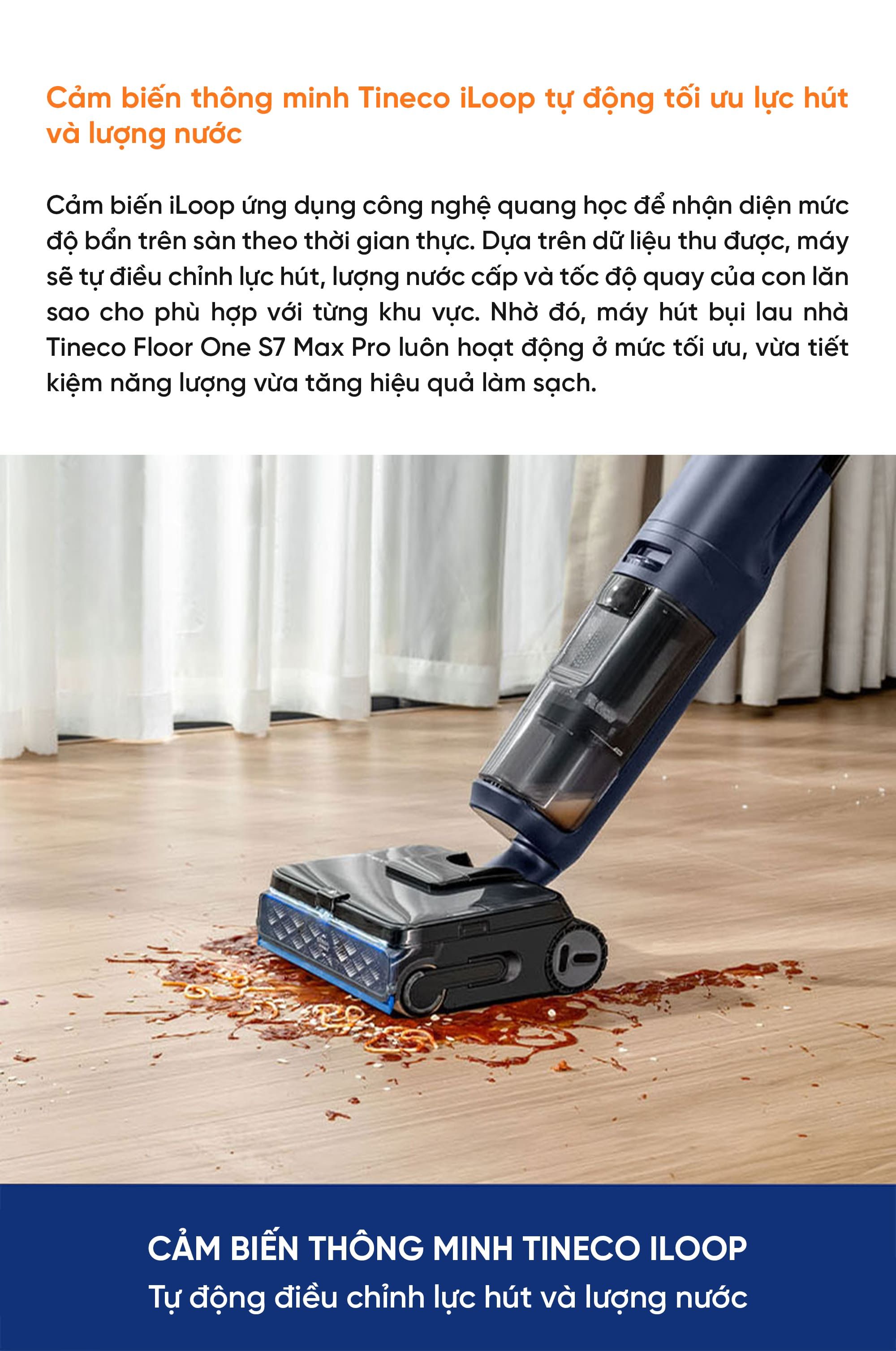 Máy hút bụi lau nhà Tineco Floor One S7 Max Pro – Hàng Chính Hãng
