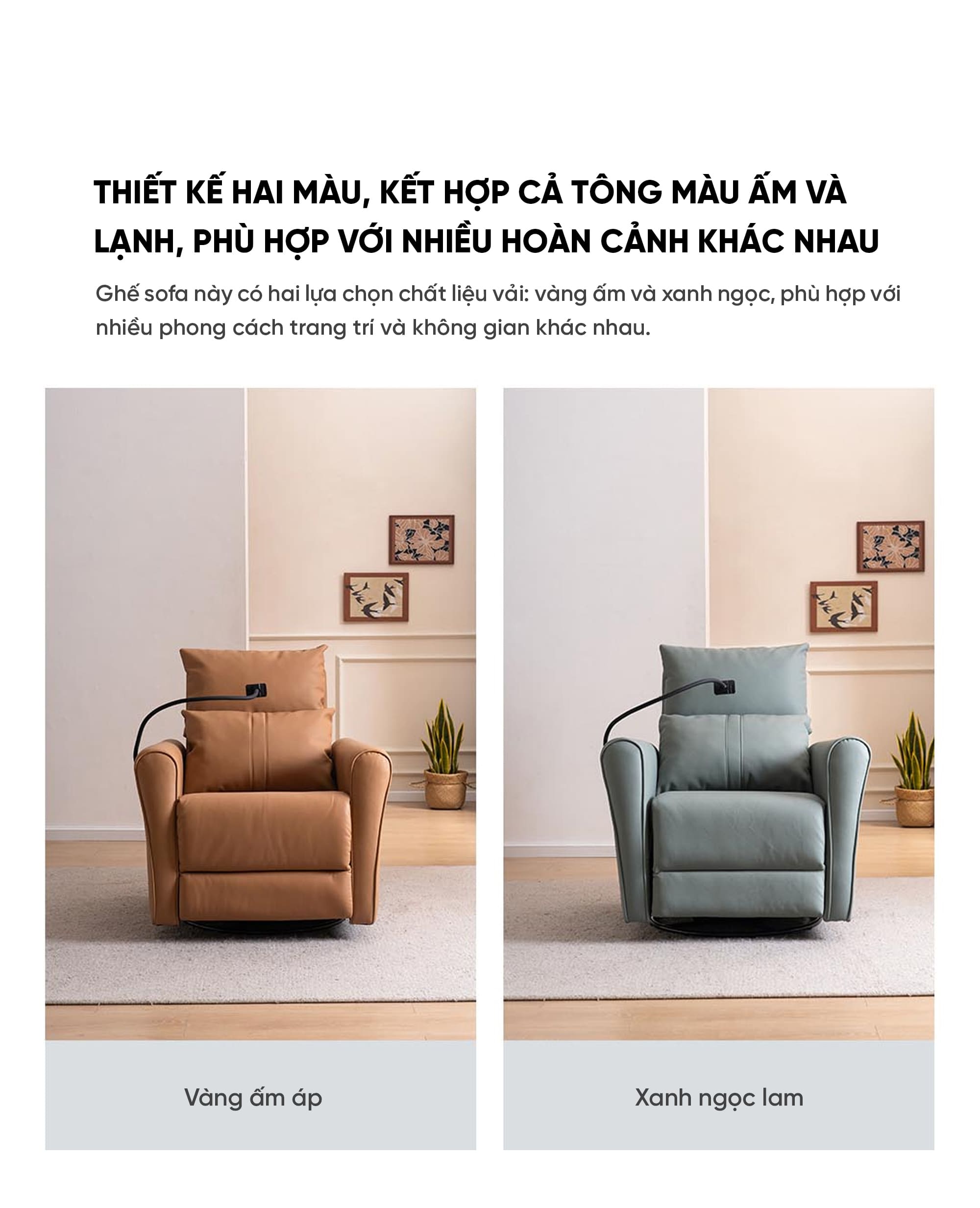 Ghế Sofa Massage Xiaomi Hiện Đại: Xoay, Bập Bênh, Ngả Lưng Điện (Màu Cam)