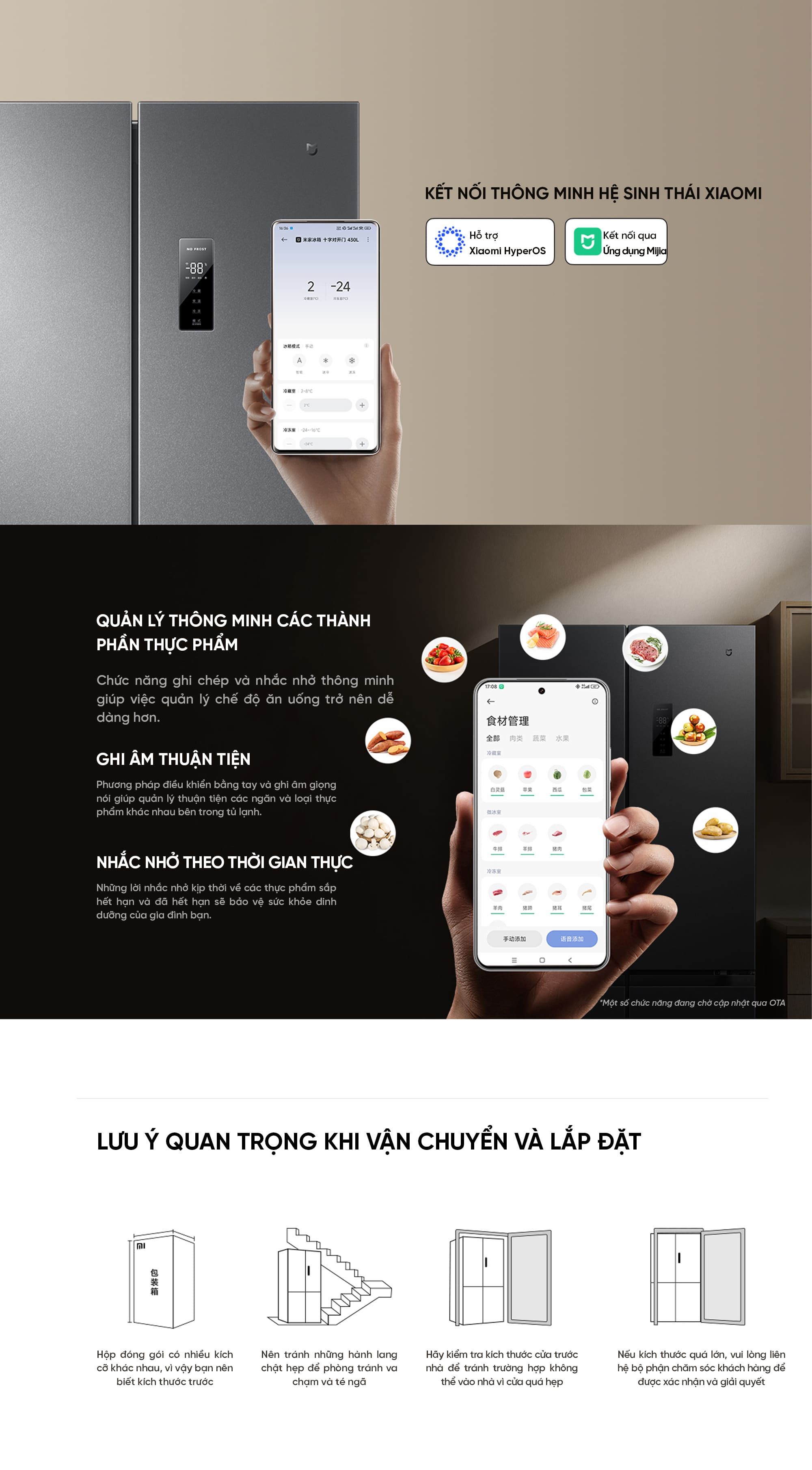 Tủ lạnh Xiaomi Mijia 430L 2026 4 cánh, Làm lạnh kép có ngăn đông mềm, siêu mỏng