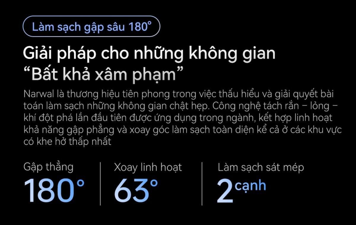 Narwal S20 gập nghiêng 180°
