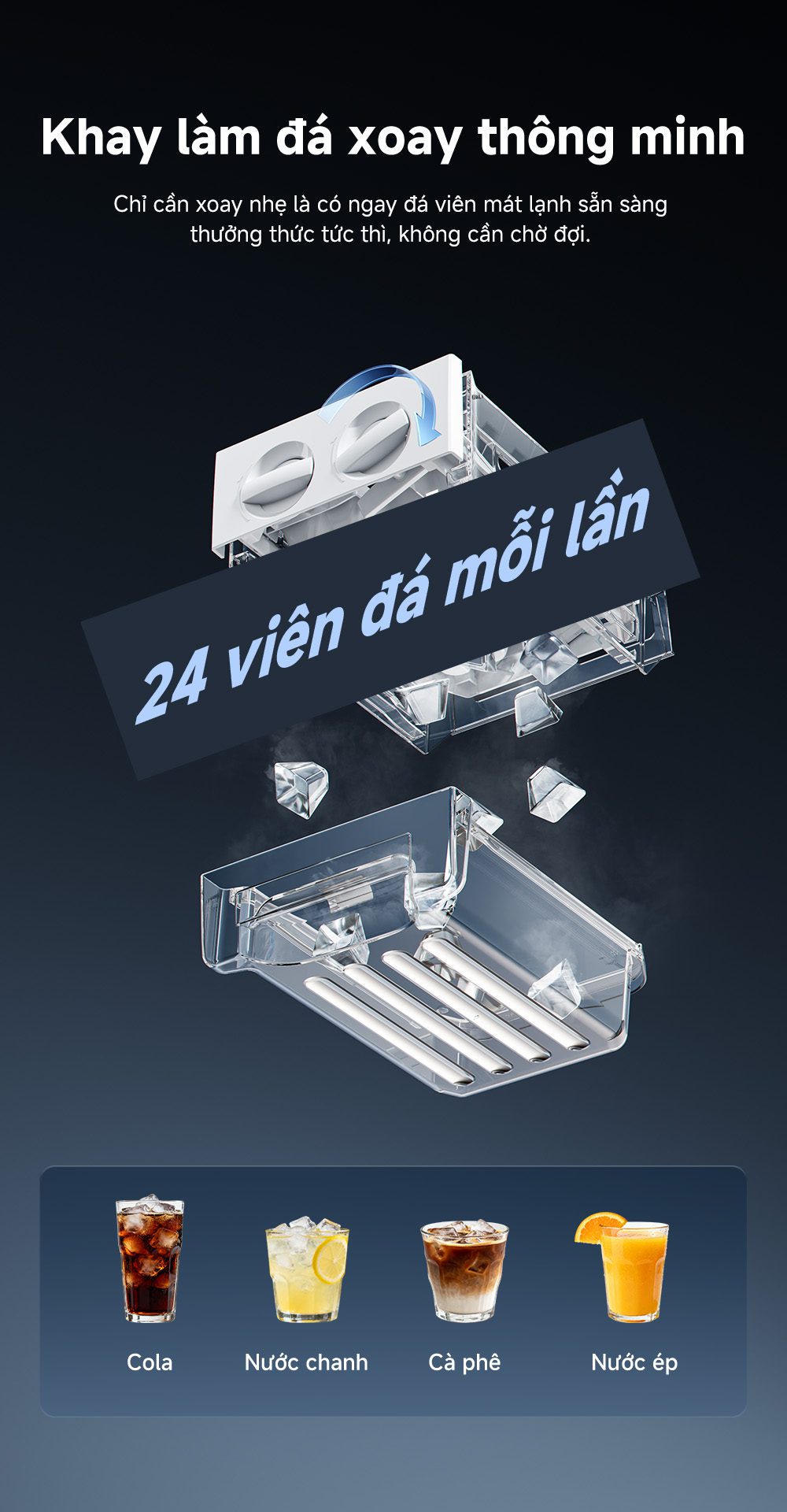 Tủ lạnh Dreame 600L Dual inverter DRC600WGB4VN – 4 cánh mặt kính, đông mềm, kháng khuẩn thông minh