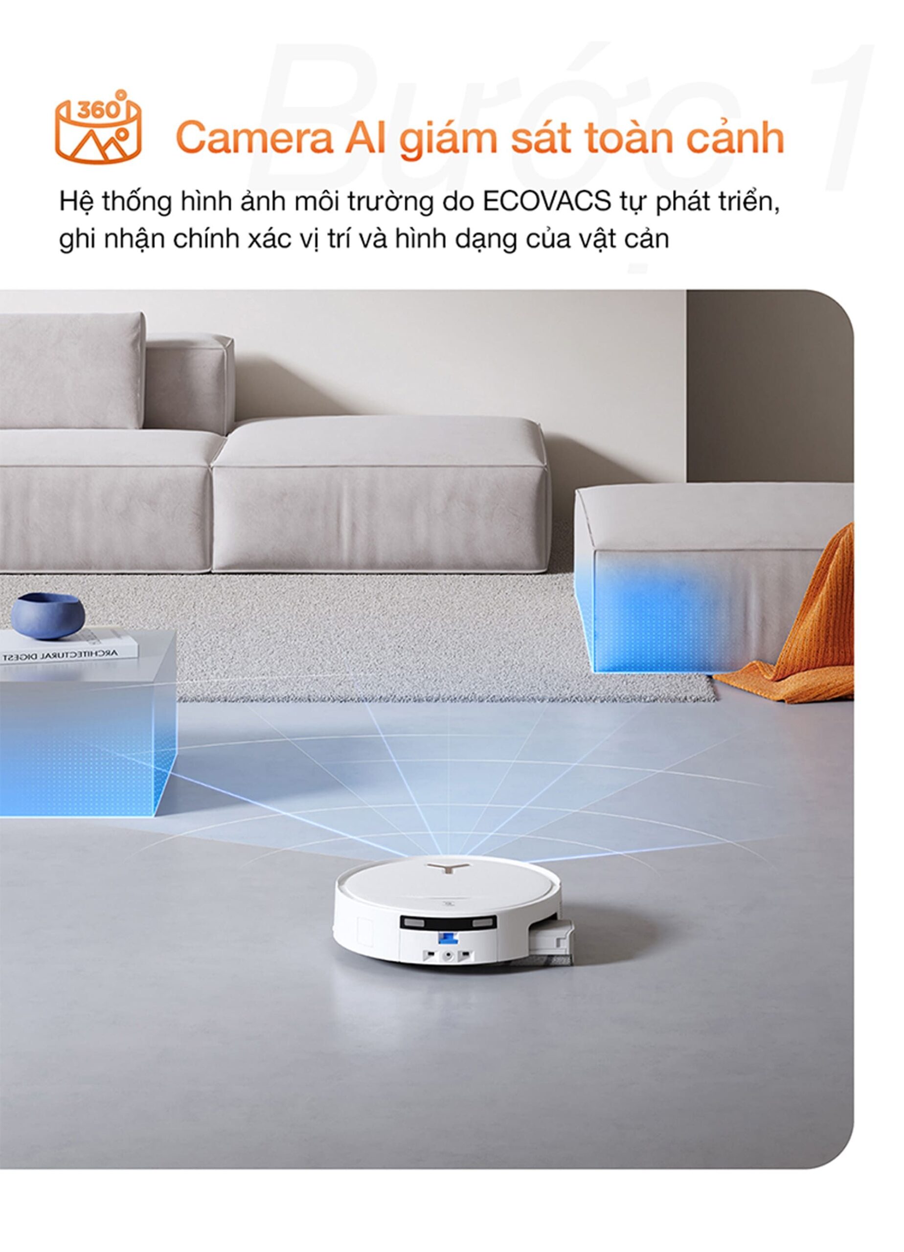 Robot hút bụi lau nhà Ecovacs Deebot T80S Omni