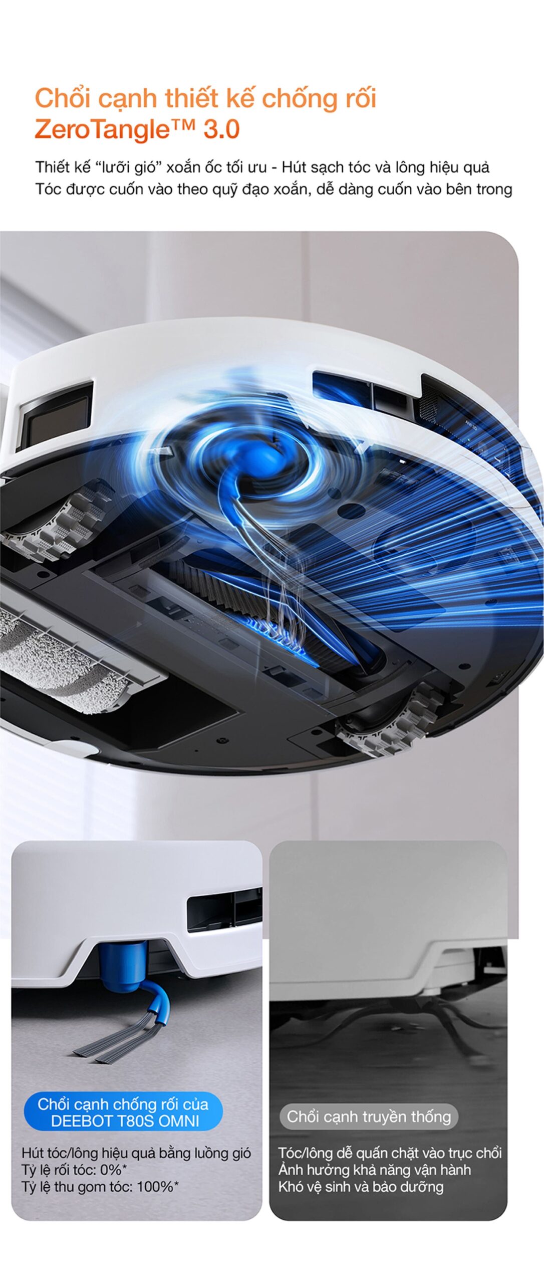 Robot hút bụi lau nhà Ecovacs Deebot T80S Omni