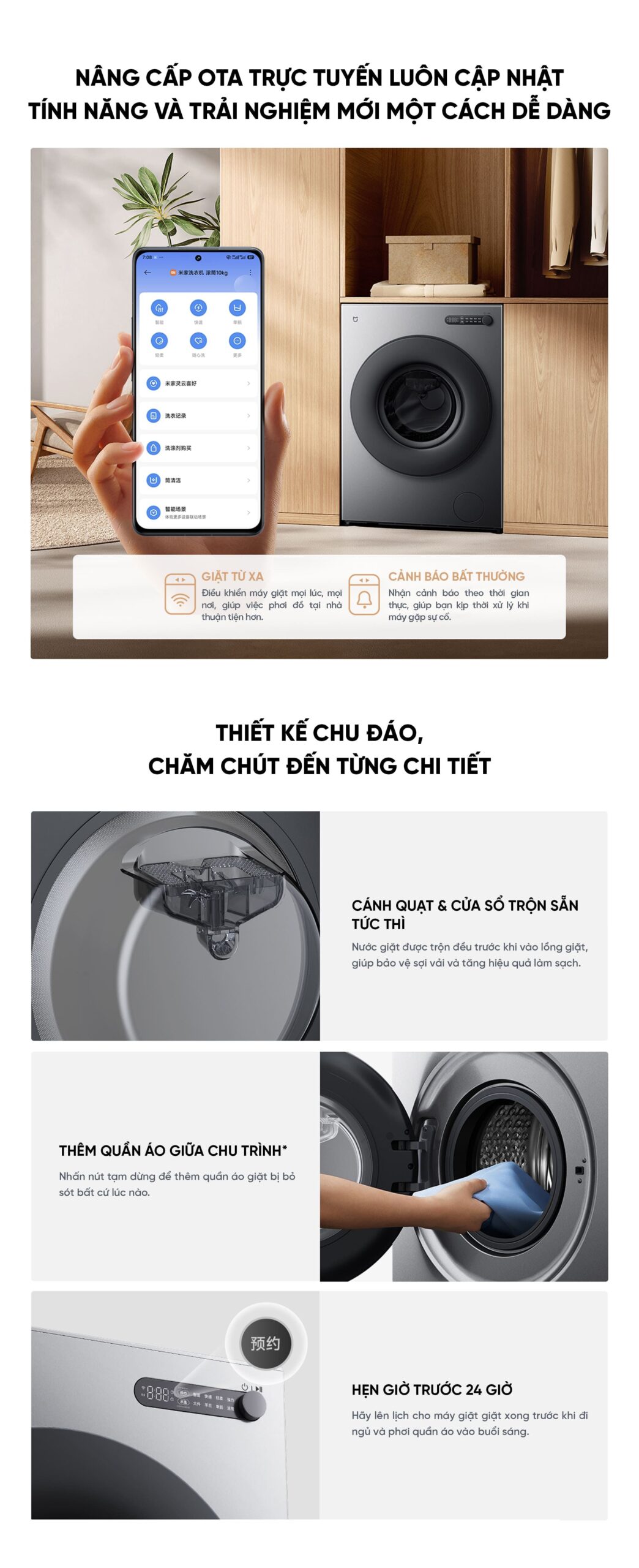 Máy giặt Xiaomi Mijia XQG100MJ205 10kg Phiên bản 2026 Lắp âm tường
