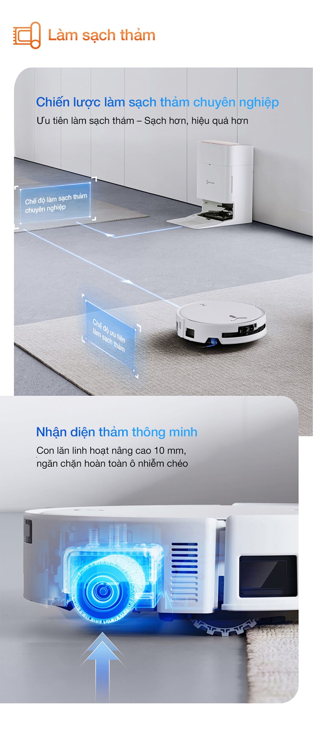 Robot hút bụi lau nhà Ecovacs Deebot T80S Omni