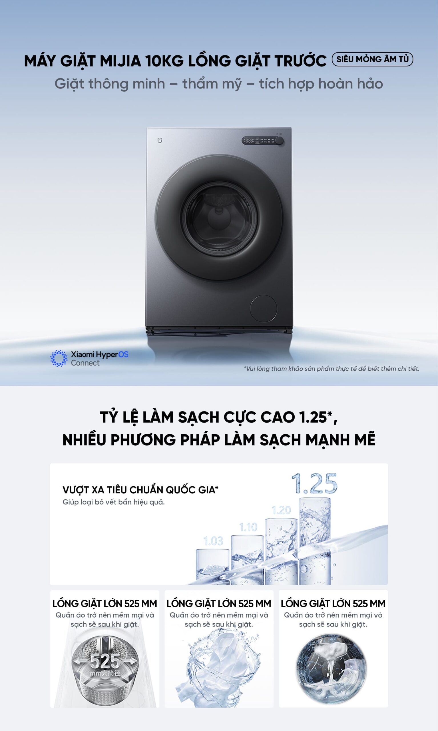 Máy giặt Xiaomi Mijia XQG100MJ205 10kg Phiên bản 2026 Lắp âm tường