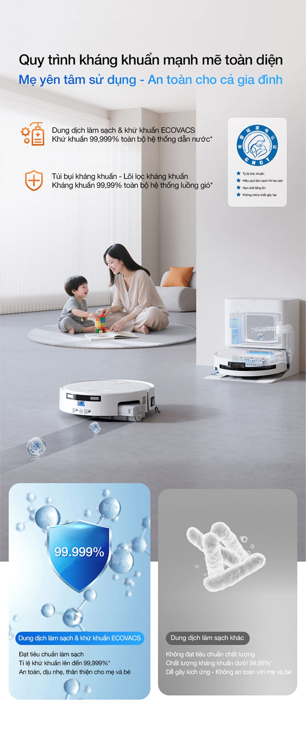 Robot hút bụi lau nhà Ecovacs Deebot T80S Omni
